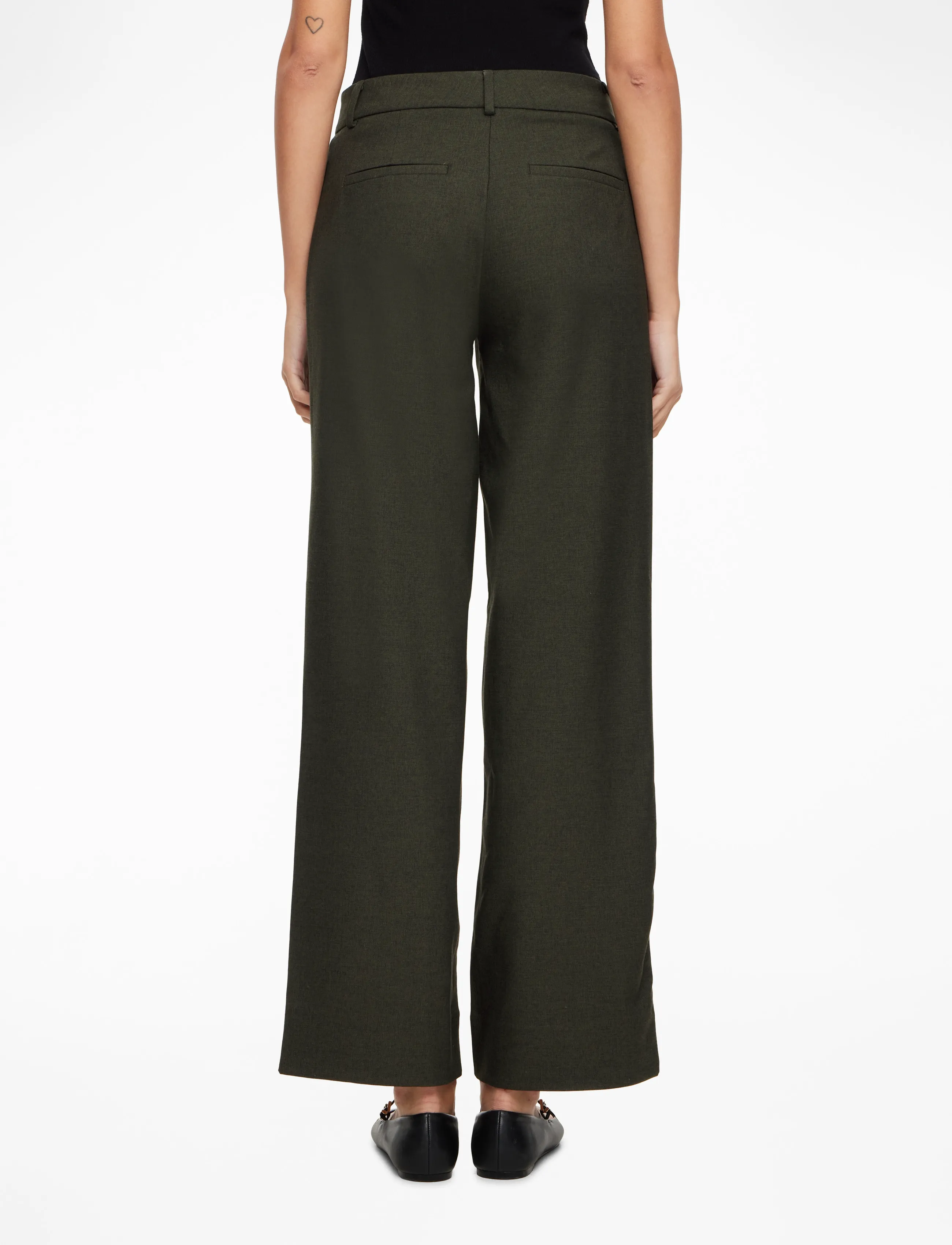 FIVEUNITS DenaFV - Bukser - DARK GREEN MELANGE / khaki/green