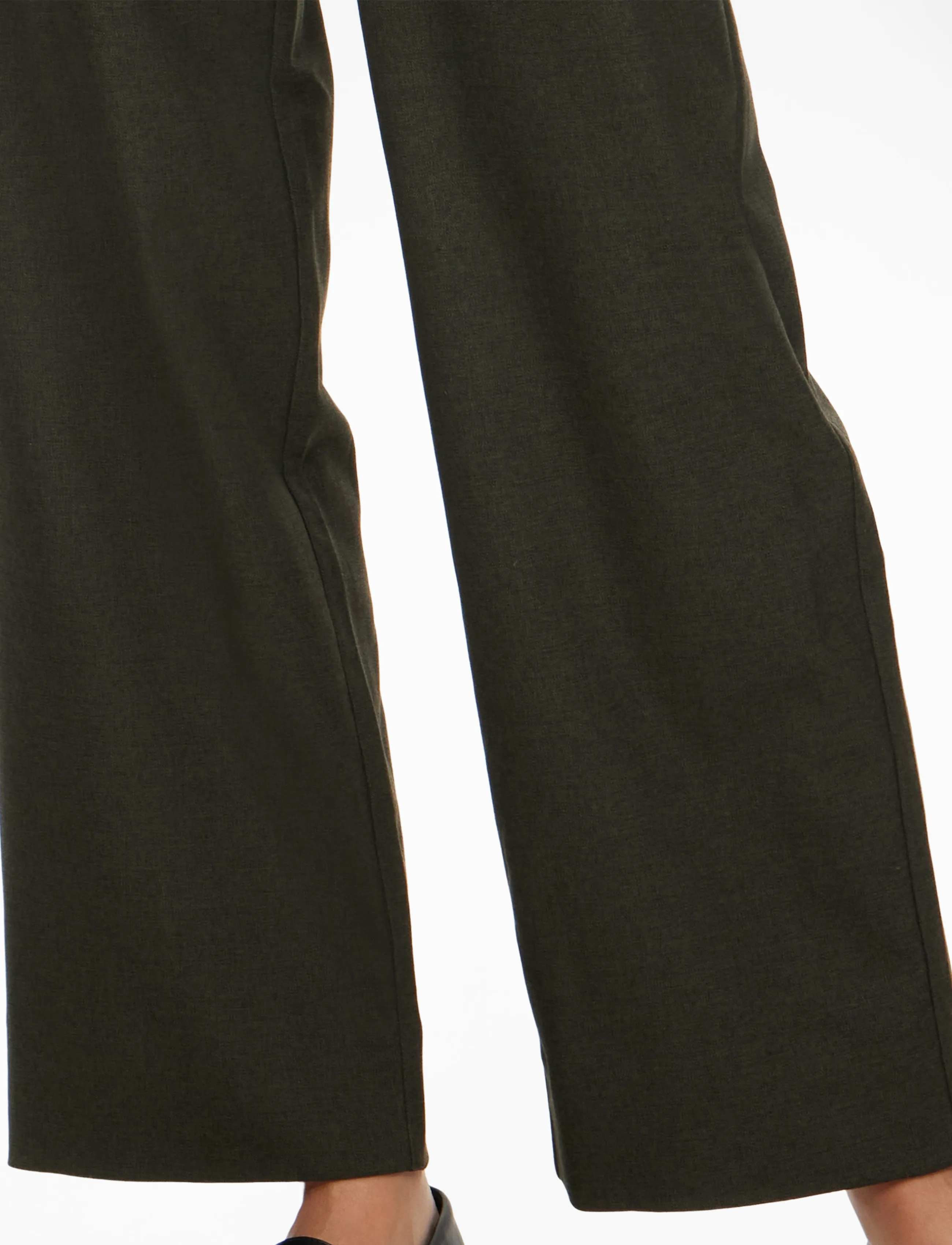FIVEUNITS - DenaFV - bukser med brede ben - dark green melange - 3