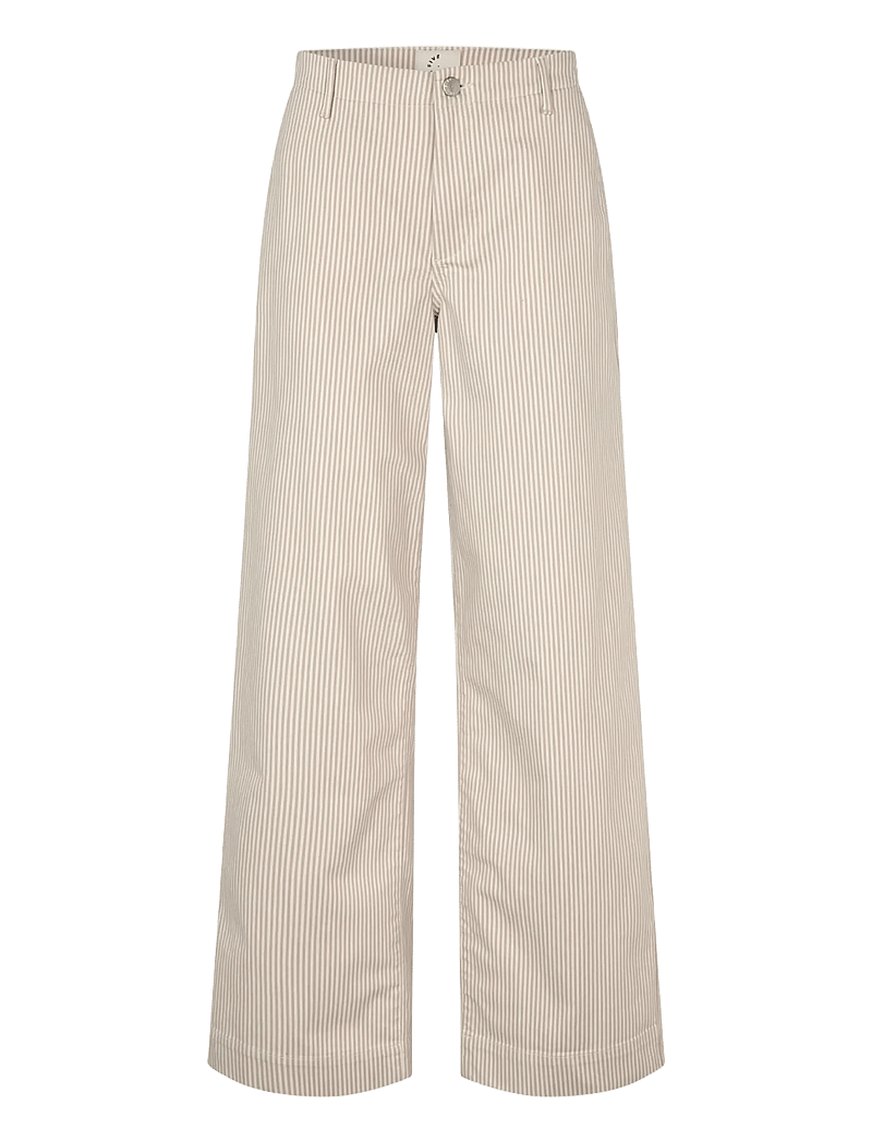 FIVEUNITS - EricaFV - bukser med brede ben - oat milk stripe - 1