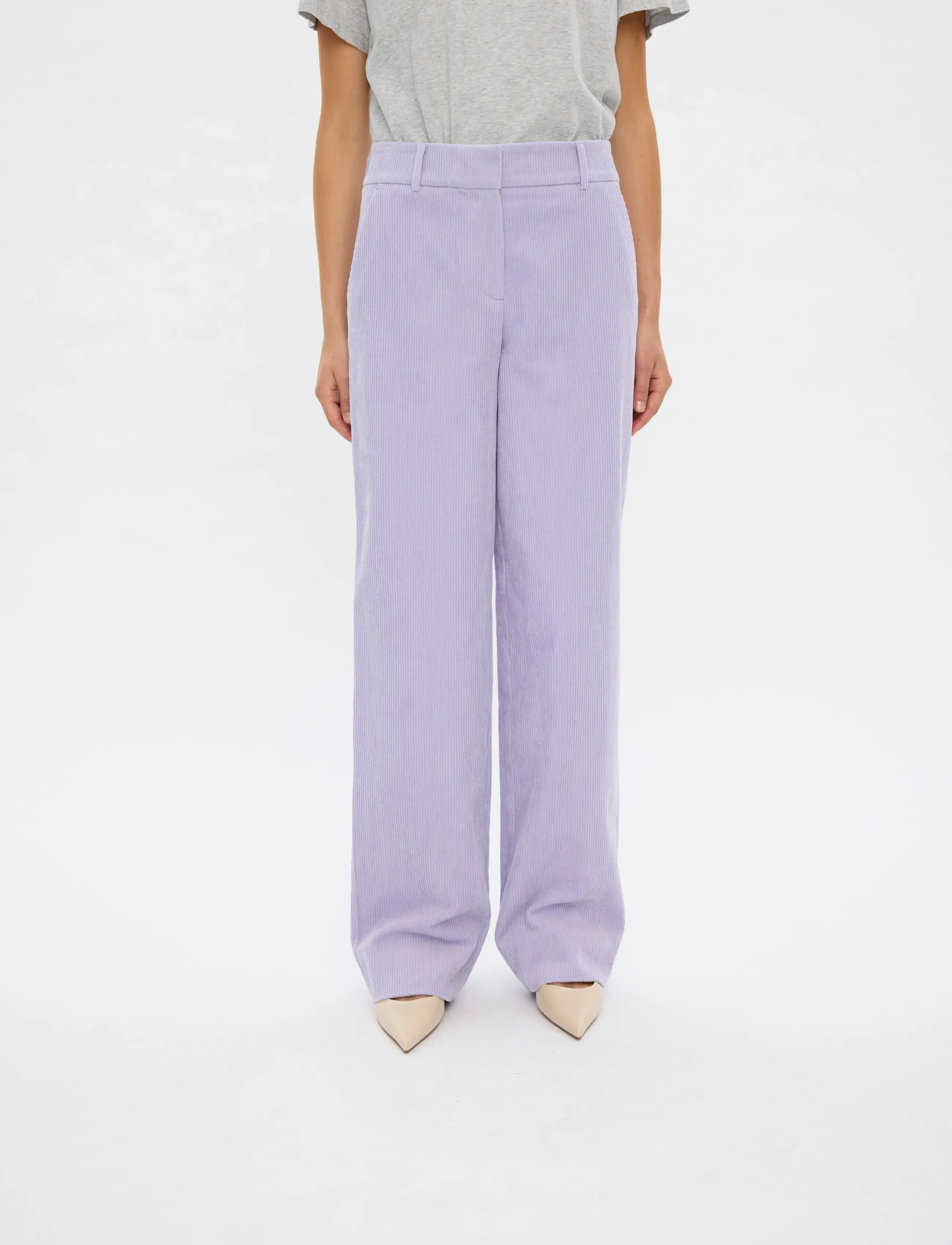 FIVEUNITS - DenaFV - wide leg trousers - lavender corduroy - 3