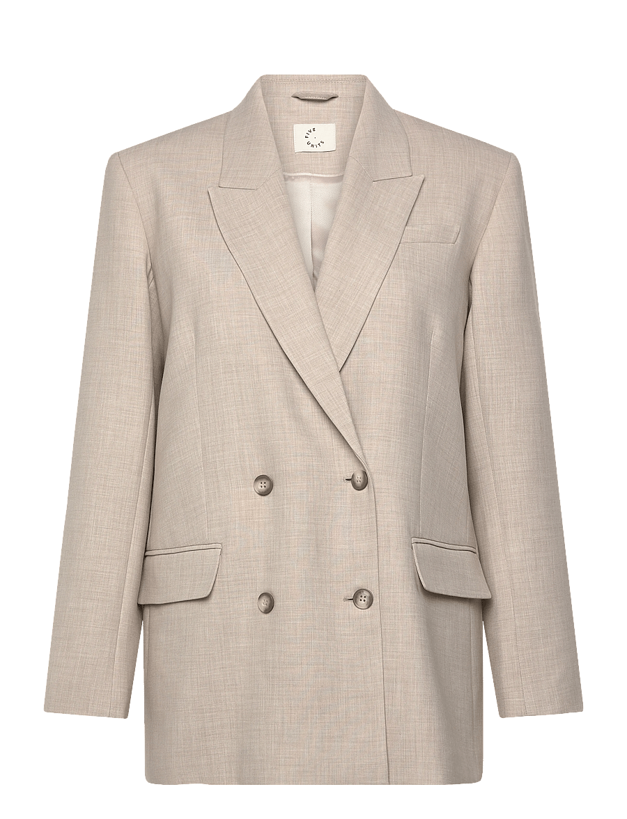 FIVEUNITS - FridaFV - dobbeltradede blazere - silver sand melange - 1