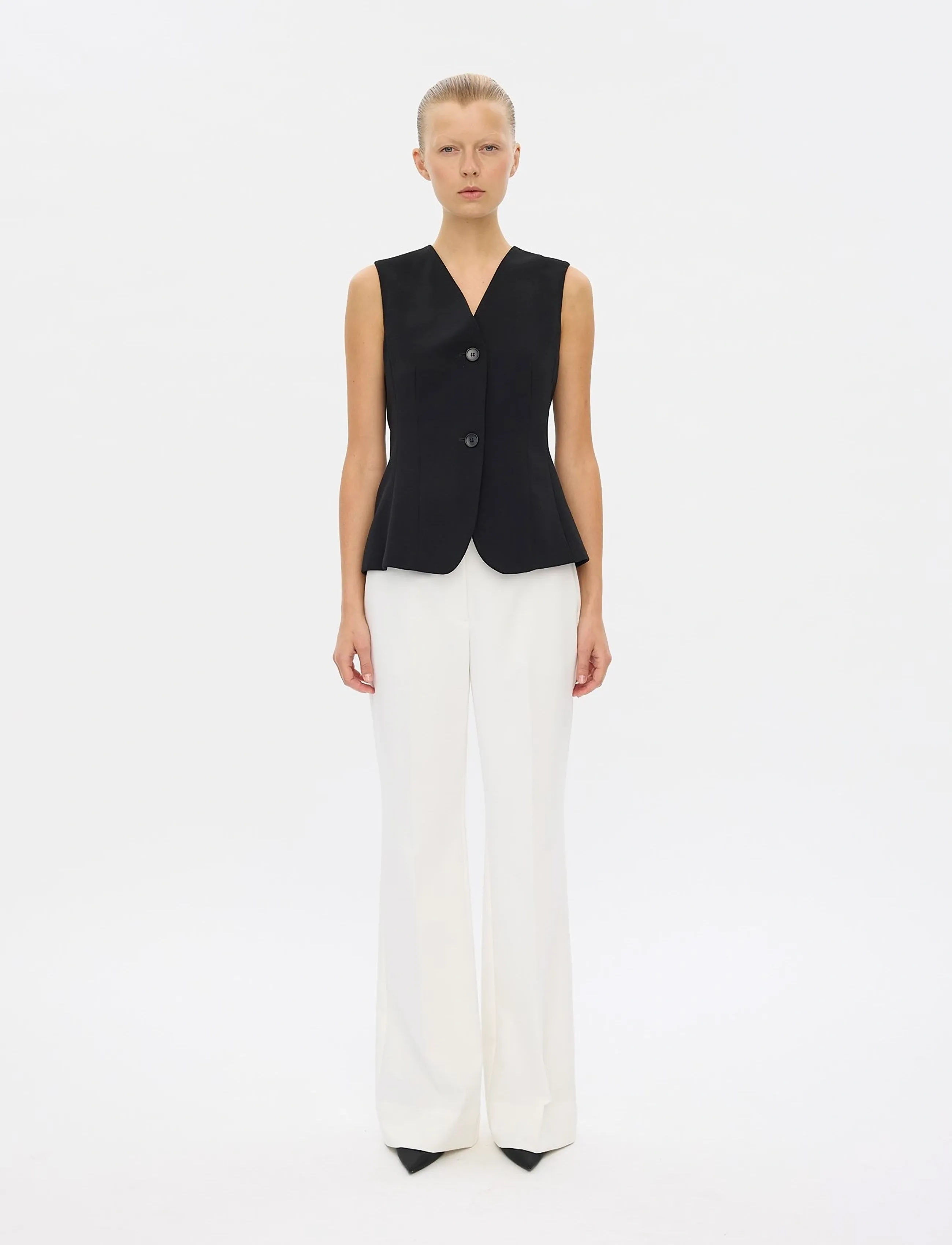 FIVEUNITS Oliviafv, 27 Long, Trousers, Weiß - Flared, Frauen