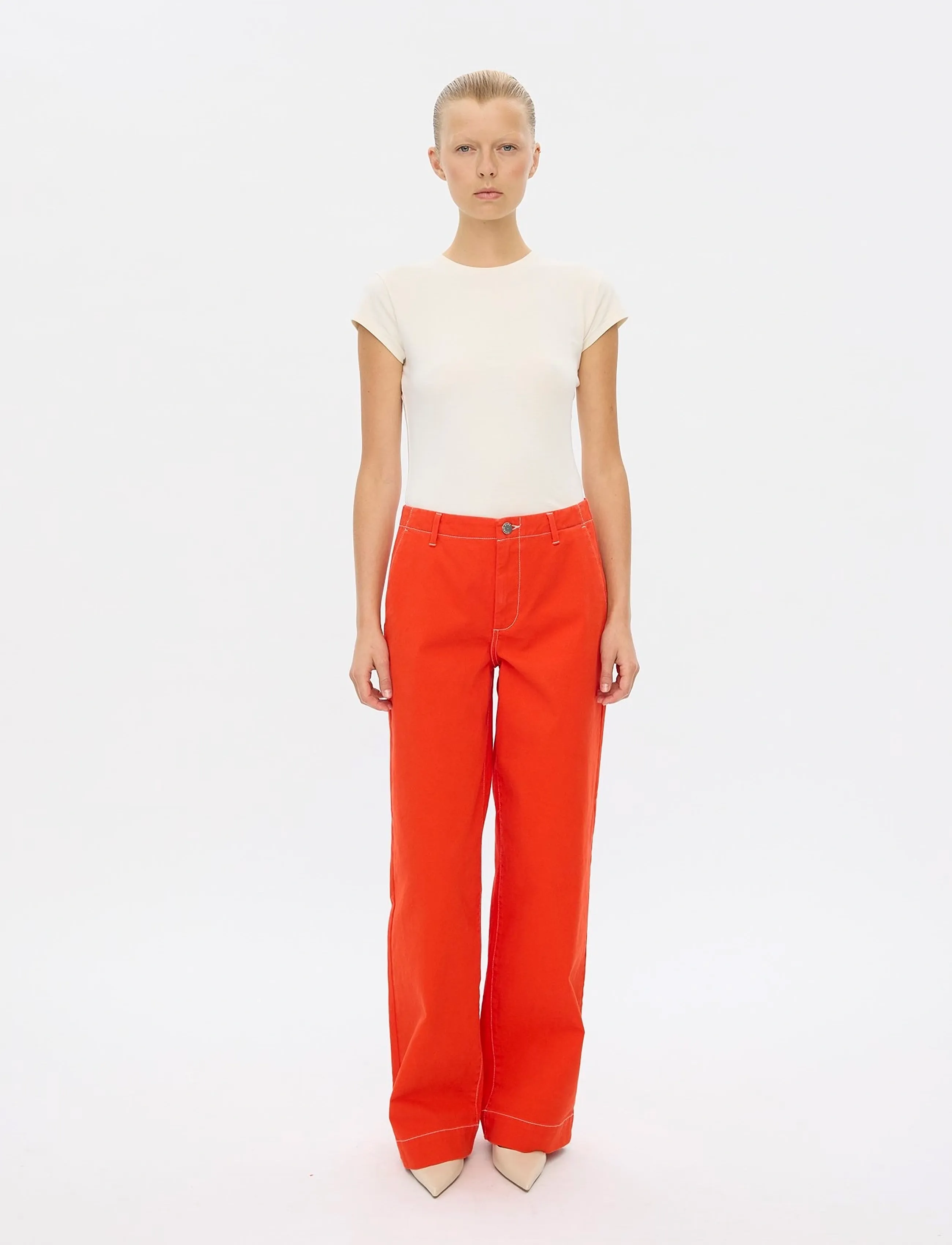 FIVEUNITS Ericafv, 25 Long, Red, Bukser > Brede Ben, Dame