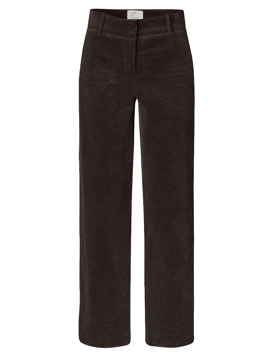 FIVEUNITS - DenaFV - hosen mit weitem bein - dark coffee corduroy - 0