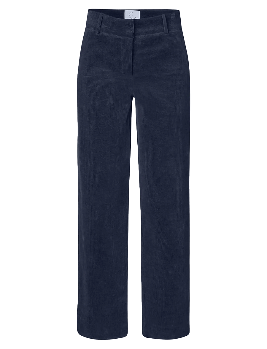 FIVEUNITS - DenaFV - bukser med brede ben - navy corduroy - 0
