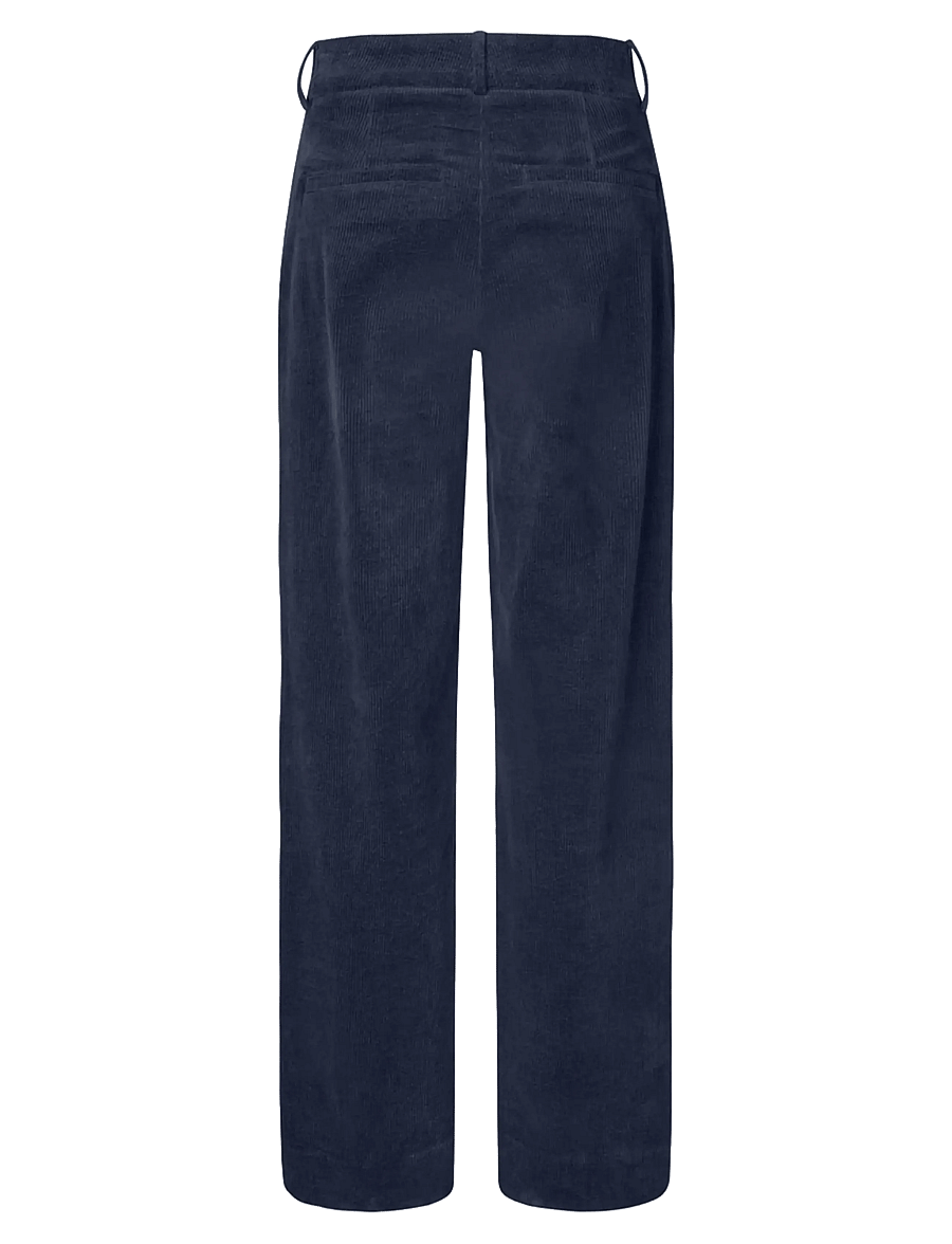 FIVEUNITS - DenaFV - bukser med brede ben - navy corduroy - 1