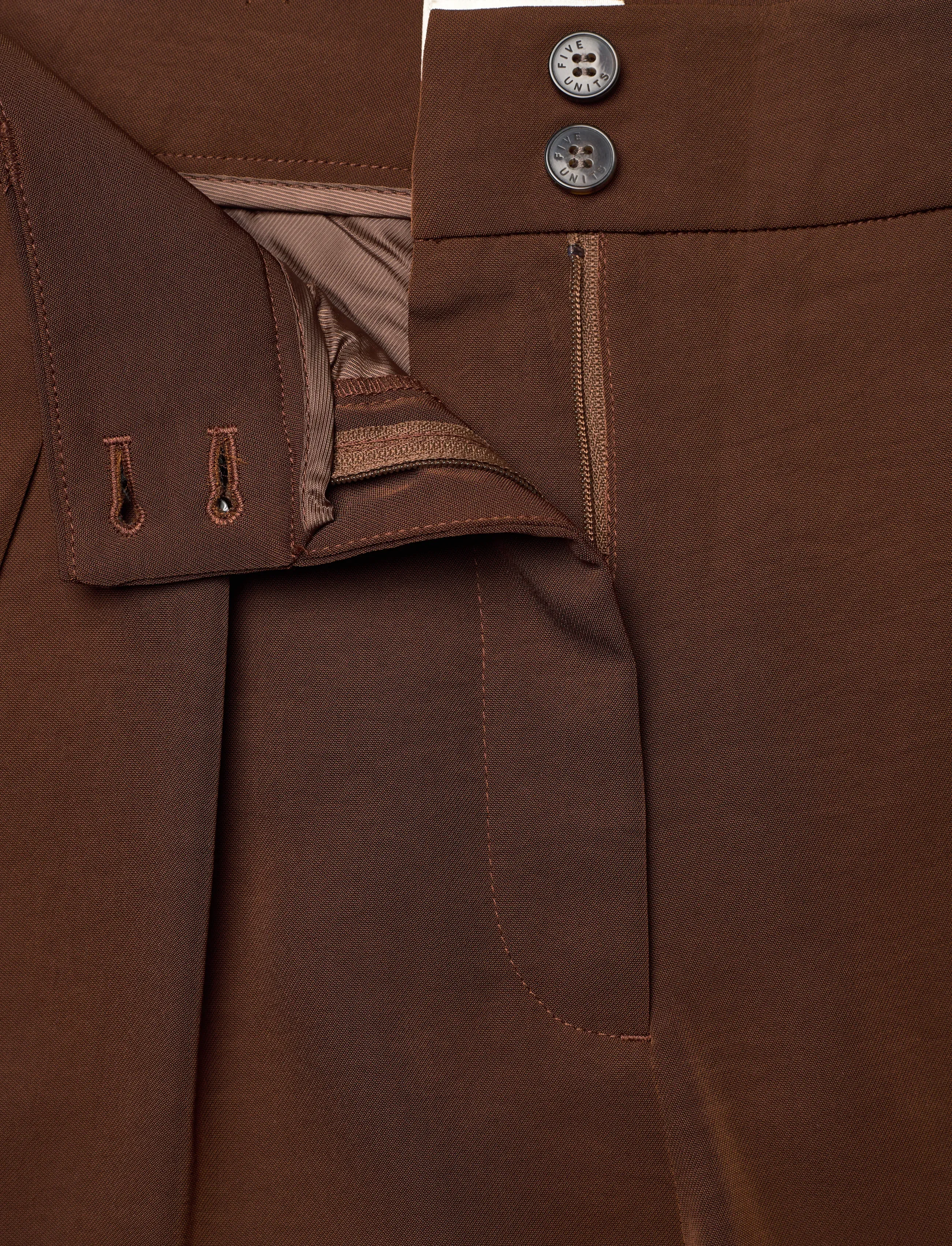 FIVEUNITS - KarenFV - hosen mit weitem bein - brown roast - 4