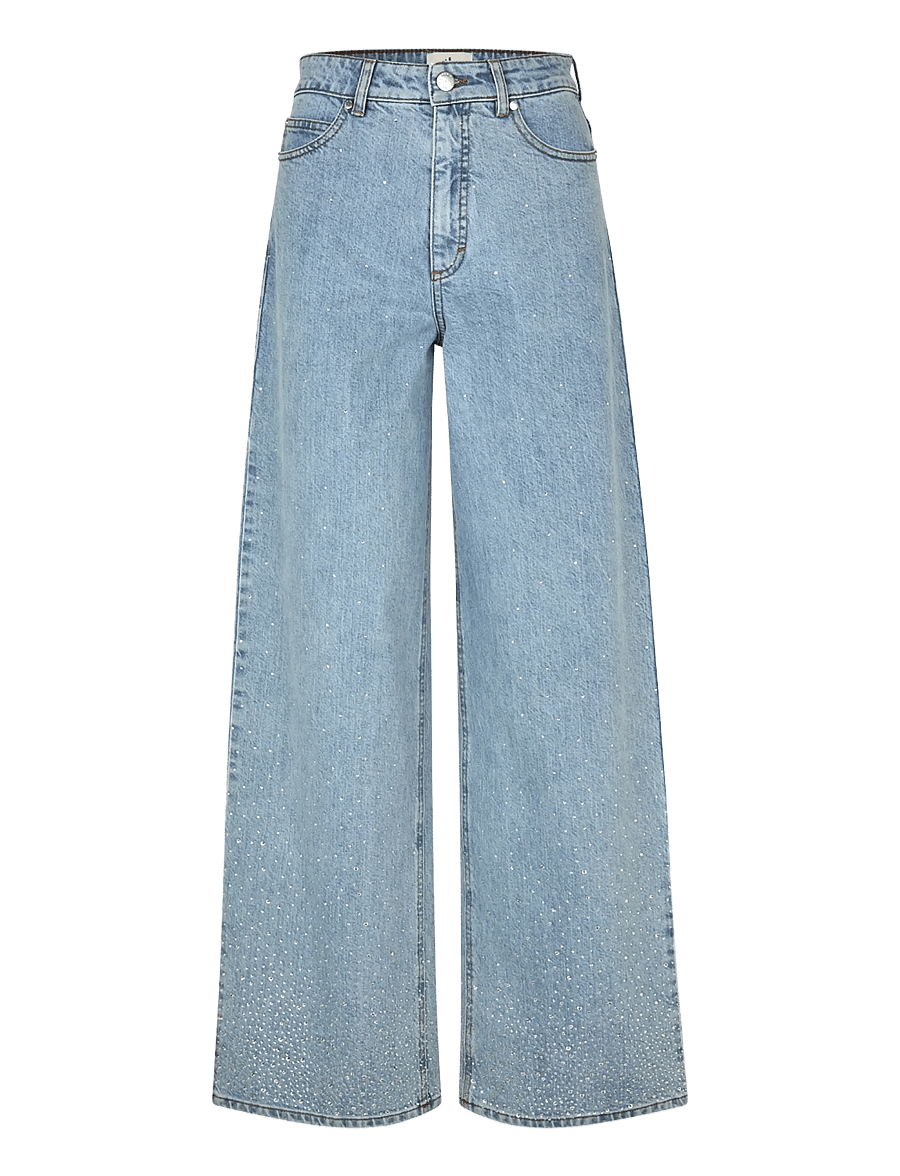 FIVEUNITS - AbbyFV - hosen mit weitem bein - light rinse rhinestone - 1