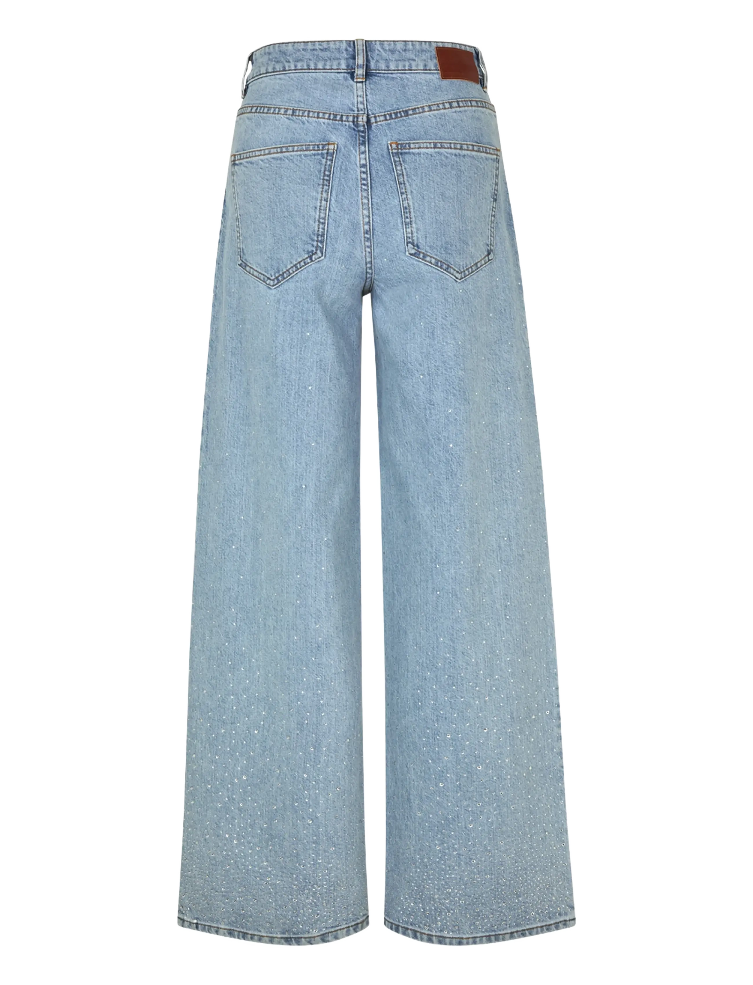 FIVEUNITS - AbbyFV - hosen mit weitem bein - light rinse rhinestone - 2