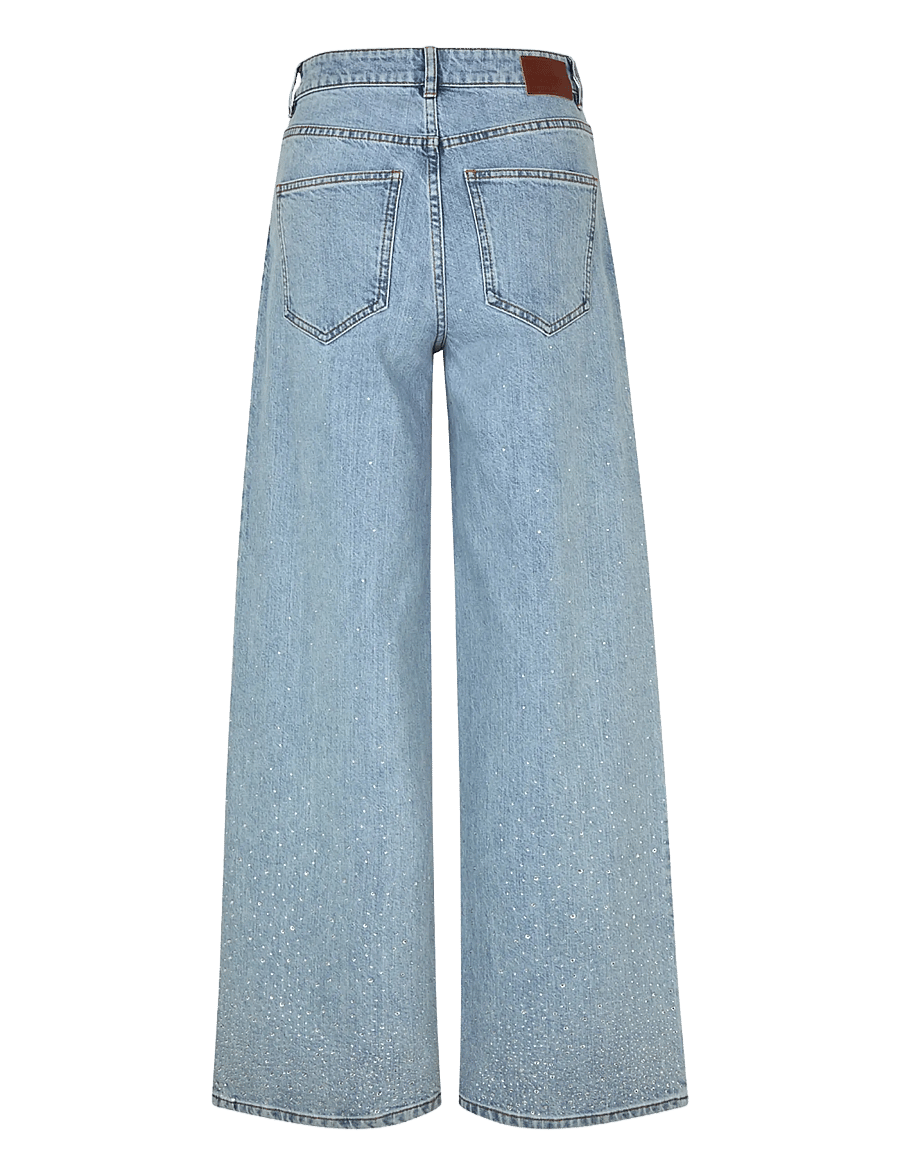 FIVEUNITS - AbbyFV - hosen mit weitem bein - light rinse rhinestone - 2