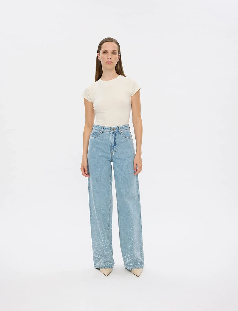 FIVEUNITS - AbbyFV - brede jeans - light rinse rhinestone - 0