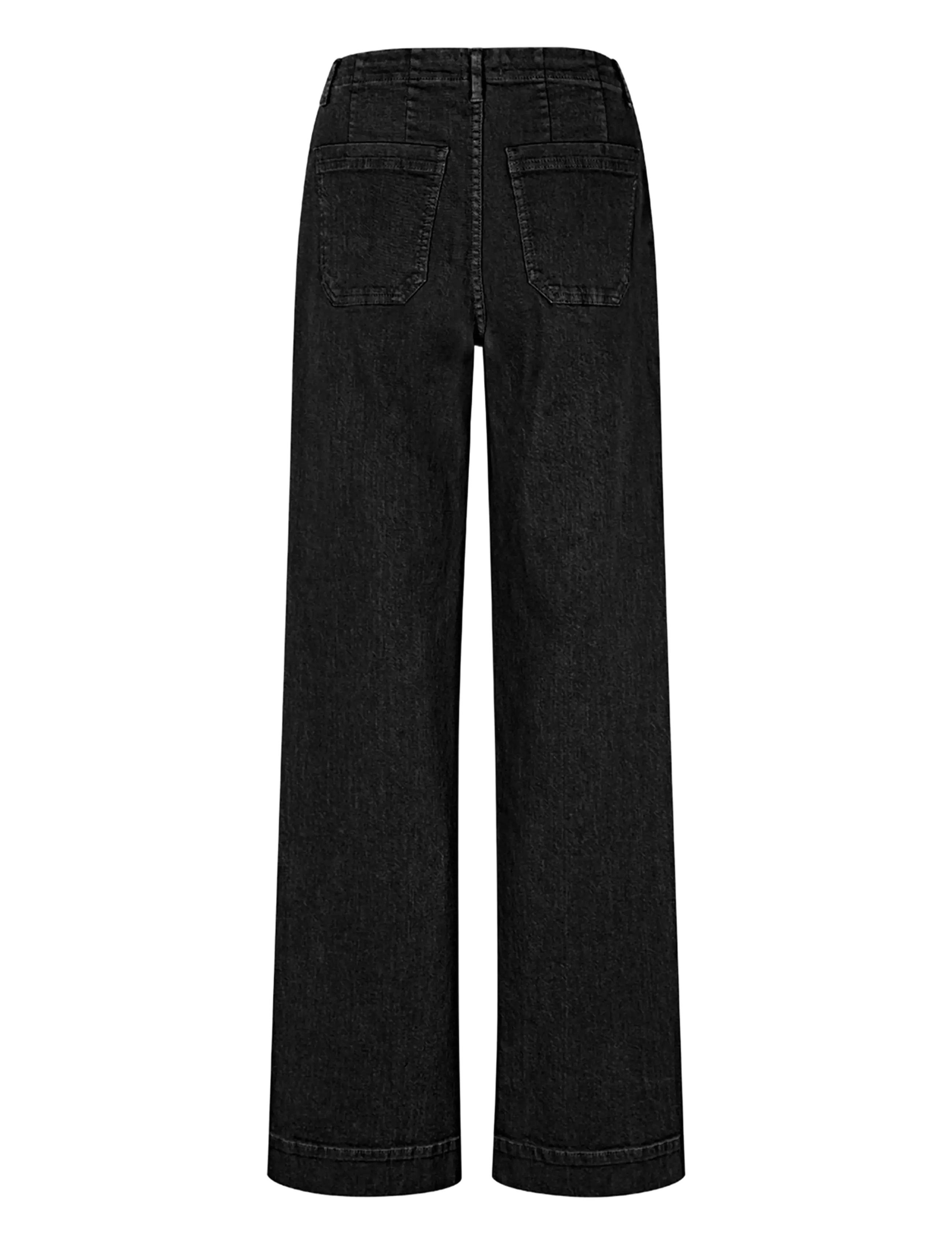 FIVEUNITS - EricaFV - hosen mit weitem bein - black rinse - 2