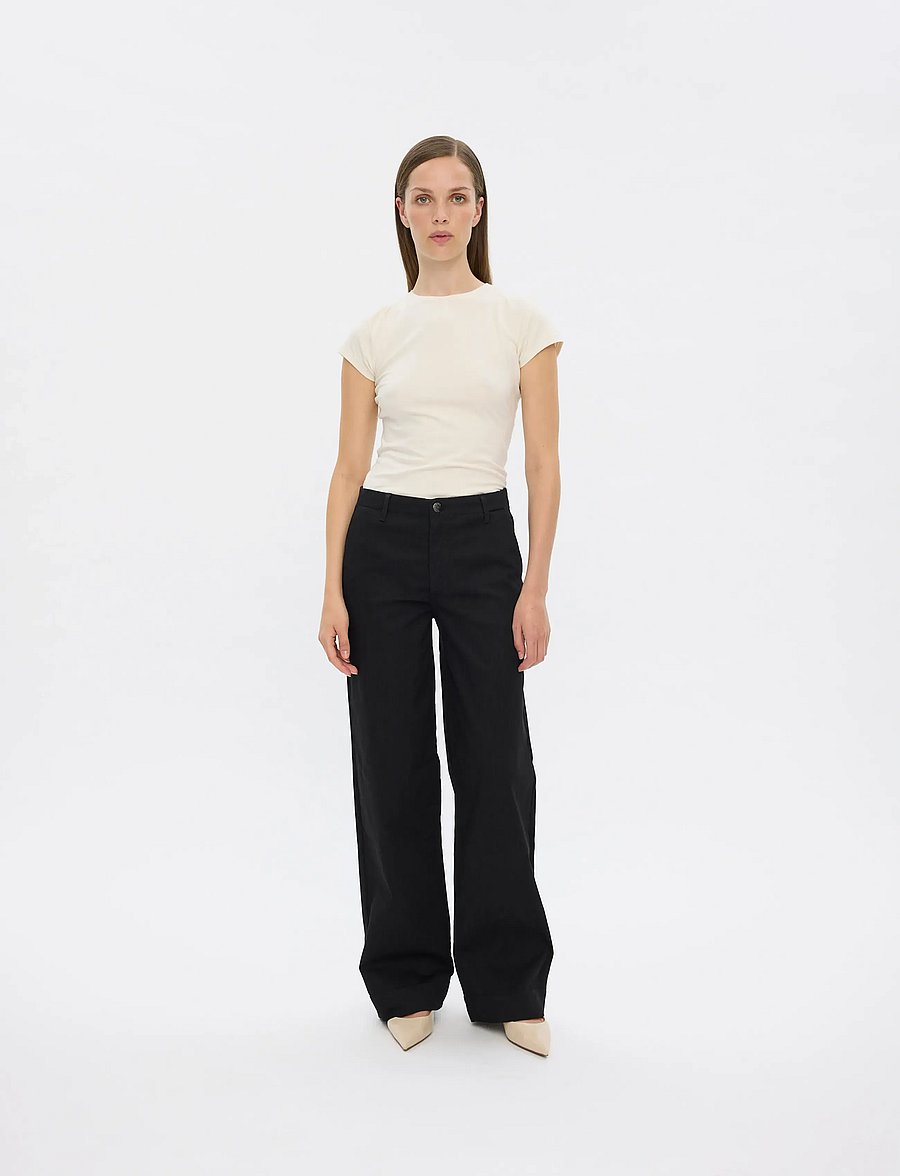 FIVEUNITS - EricaFV - hosen mit weitem bein - black rinse - 0