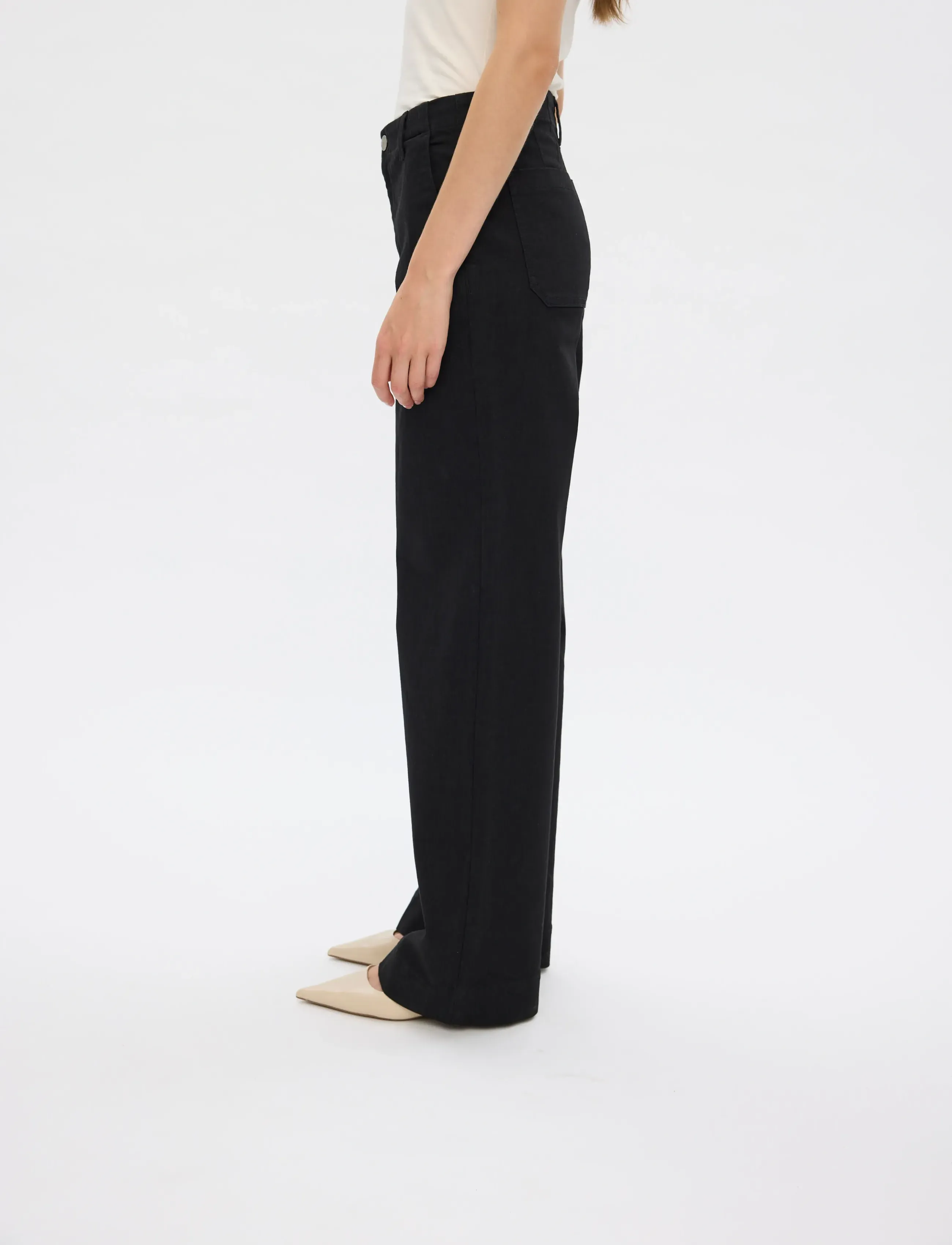 FIVEUNITS - EricaFV - hosen mit weitem bein - black rinse - 5