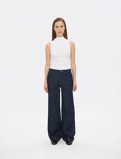 FIVEUNITS EricaFV - Laia säärega püksid - DARK RINSE / navy