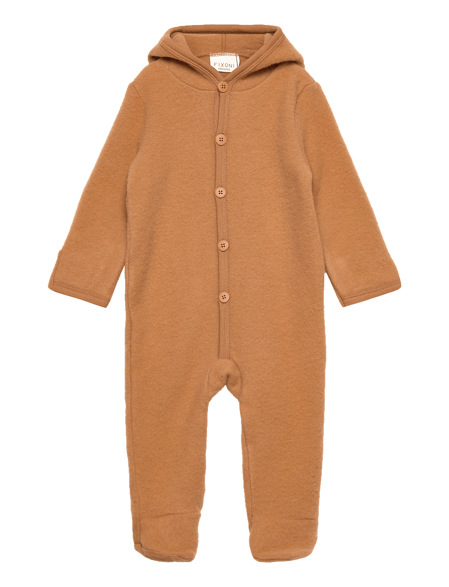 Fixoni - Hush Wool Wholesuit - underställ baby - brown sugar - 0
