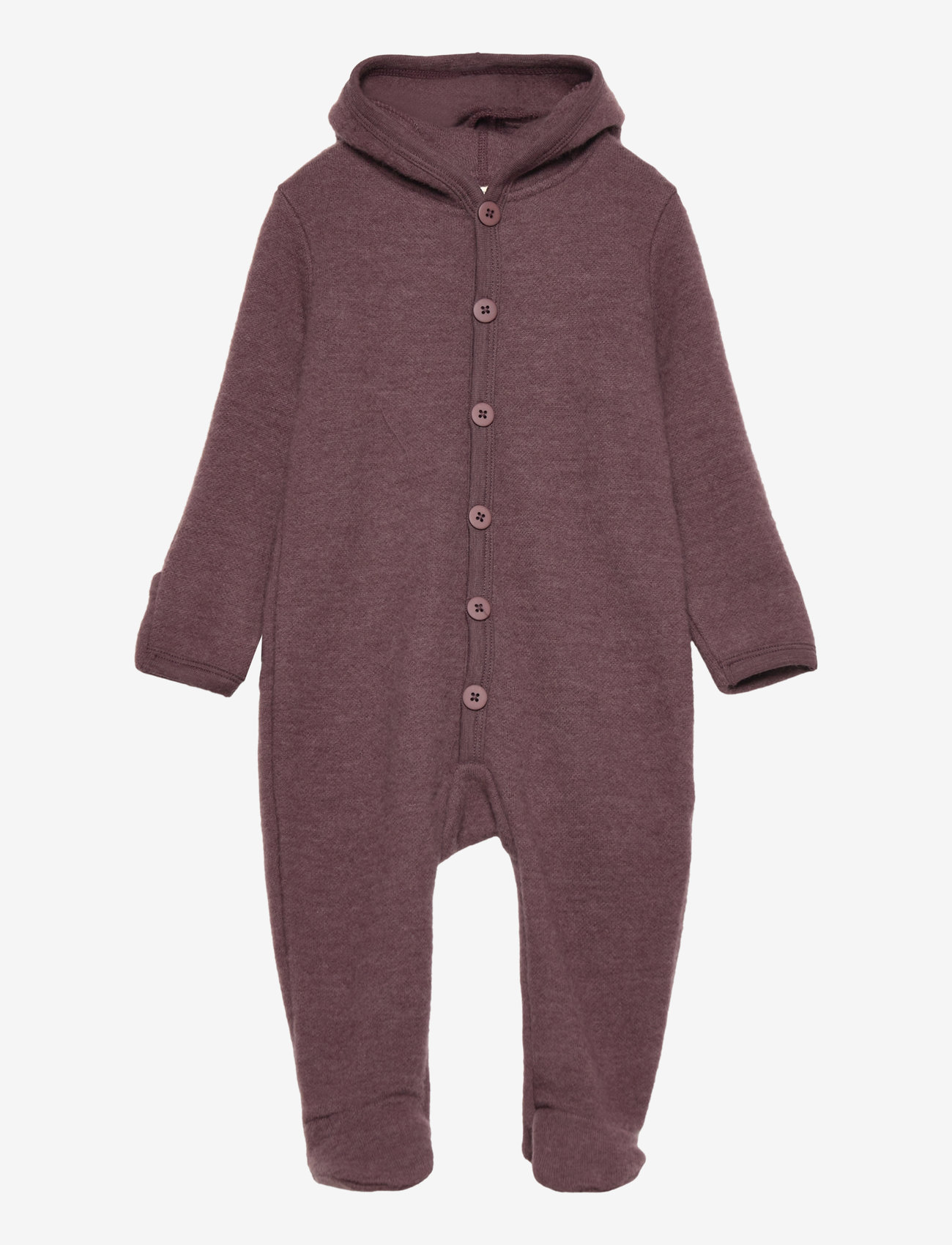 Fixoni - Hush Wool Wholesuit - fleece sæt - huckleberry melange - 0