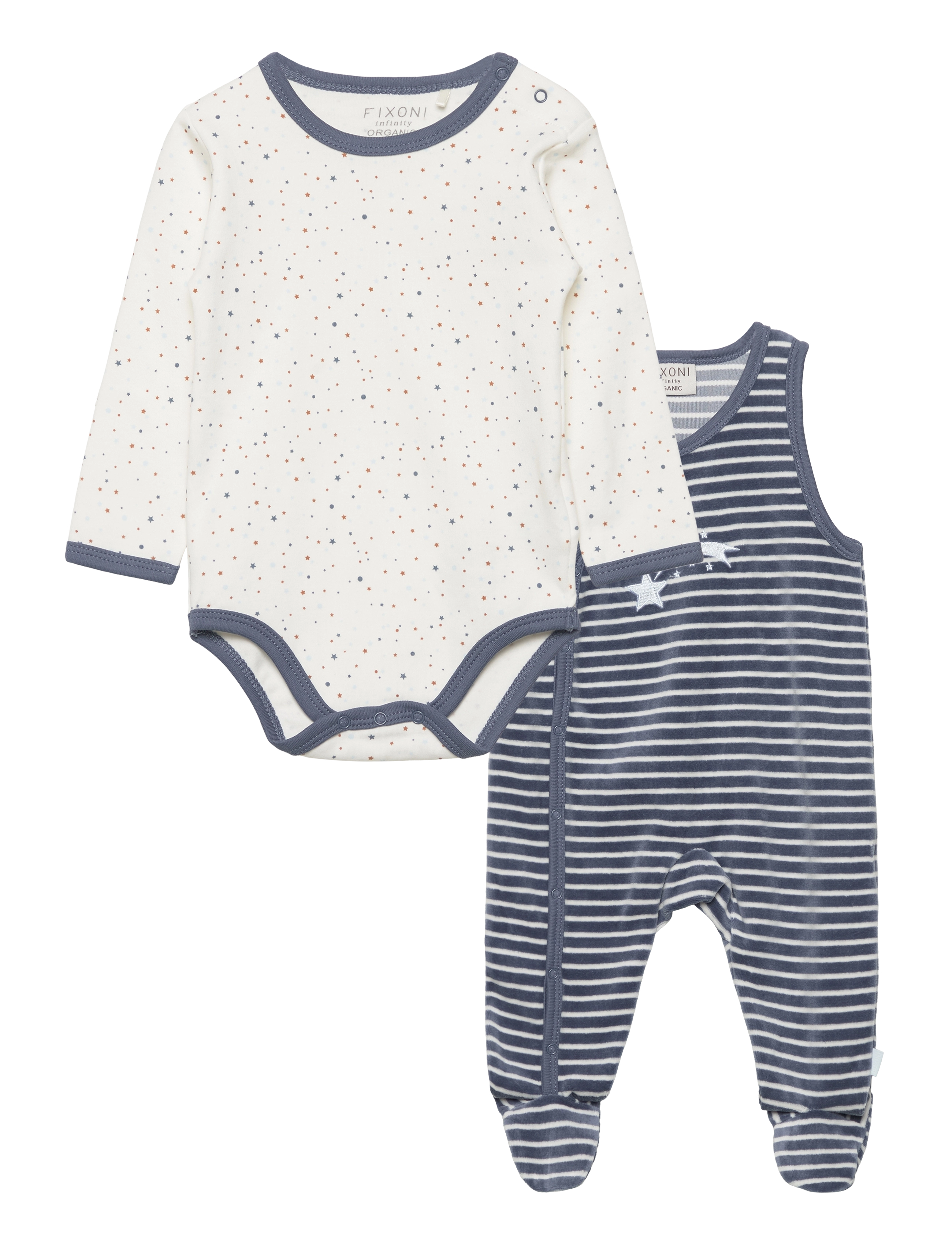 Fixoni Body Ls W.romper, 50, Sets, Blau - Sets With Body, Kinder