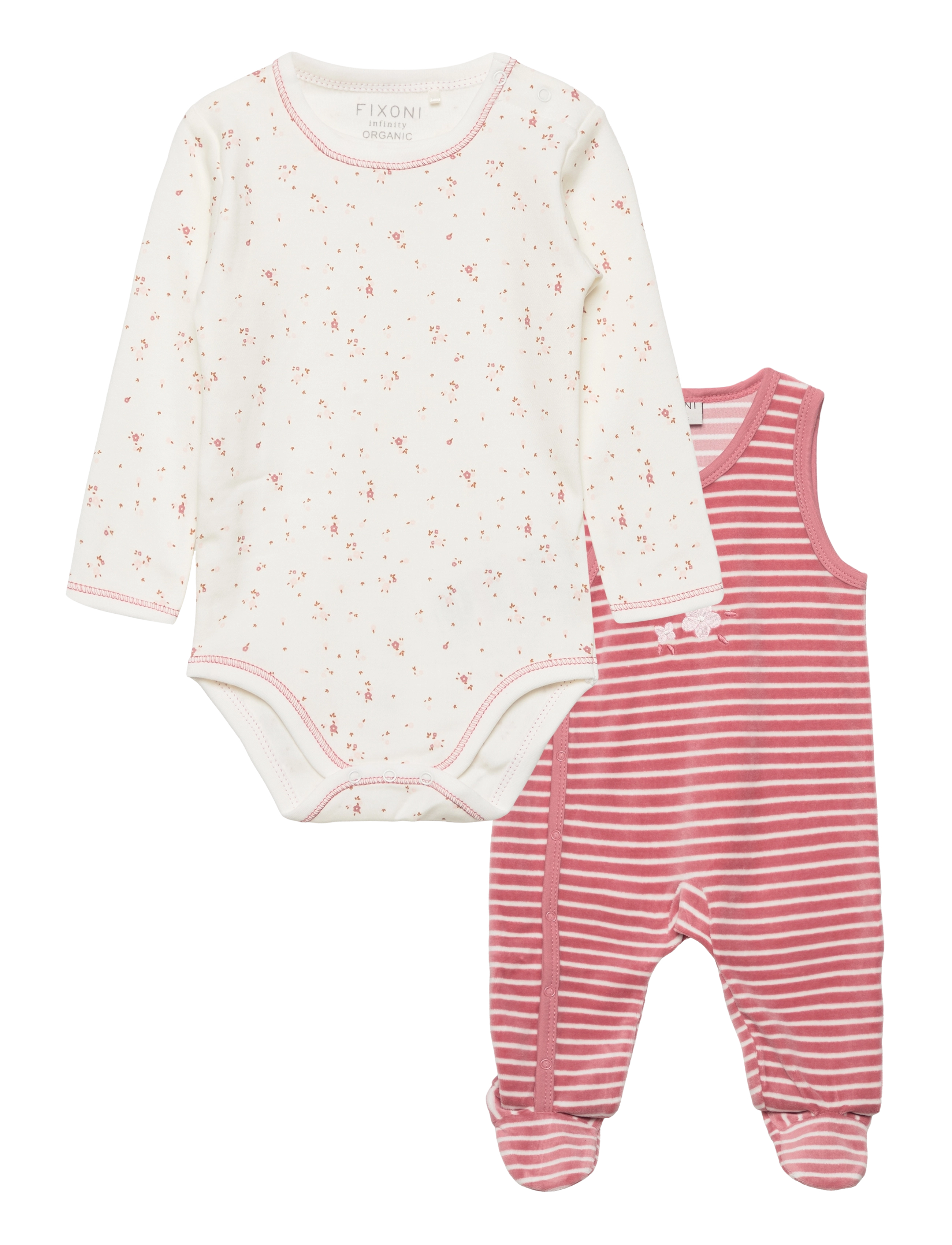 Fixoni Body LS w.Romper - Fixoni - DUSTY ROSE / multi