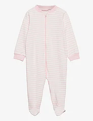 Fixoni - Nightsuit w.zipper a. foot - sleeping overalls - lt.rose yd stripe - 0