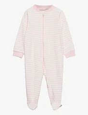 Fixoni - Nightsuit w.zipper a. foot - pajacyki do spania - lt.rose yd stripe - 0