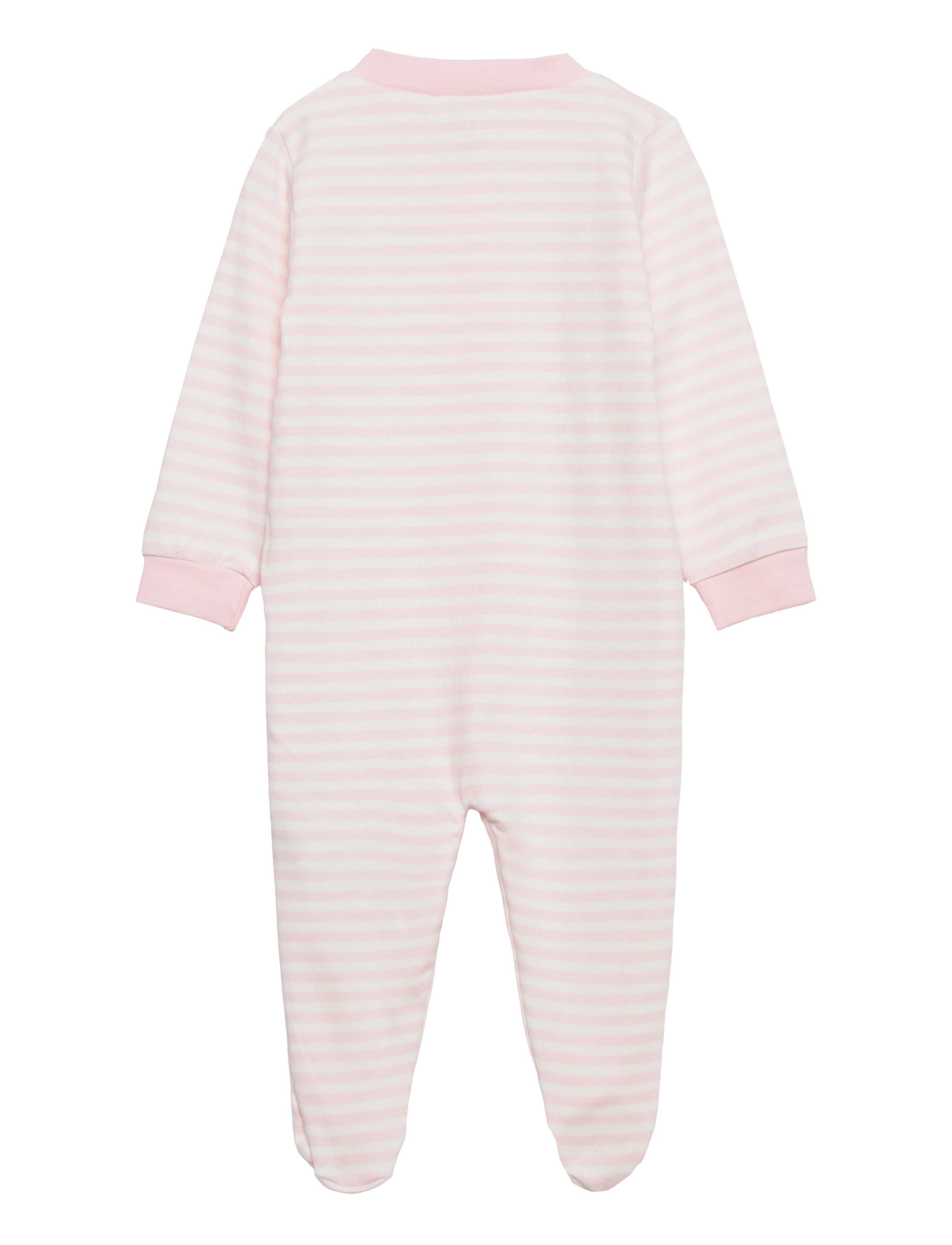 Fixoni - Nightsuit w.zipper a. foot - lt.rose yd stripe - 1