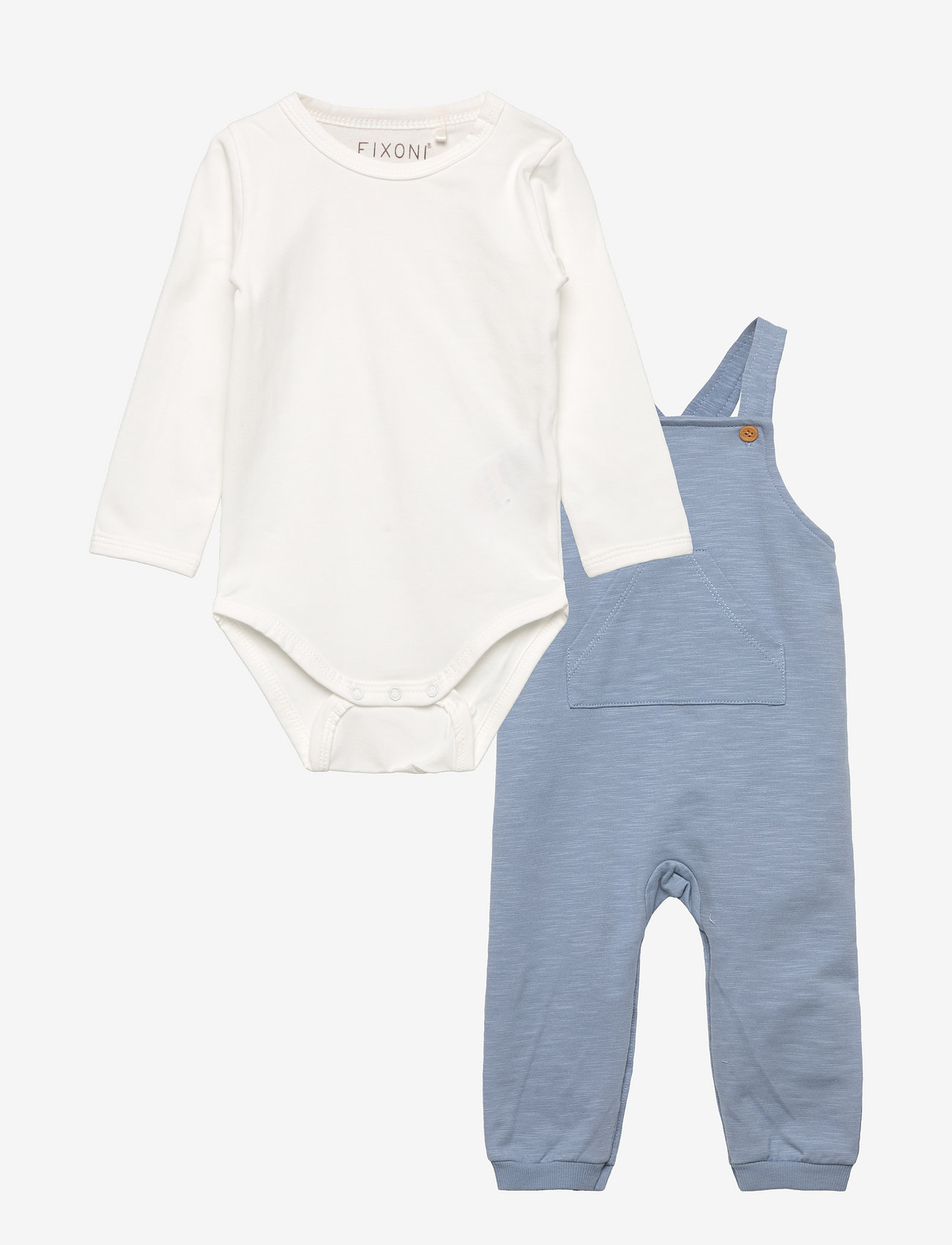 Fixoni - Set w/ Body & Sweat Overall - faded denim - 0