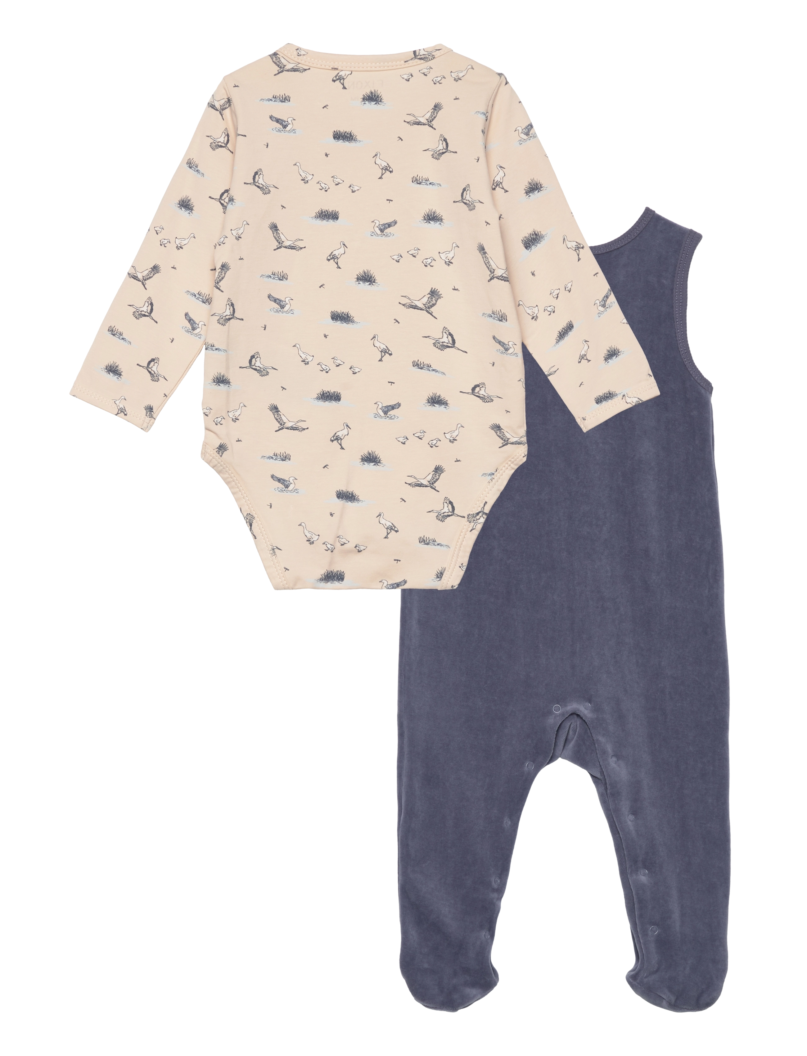 Fixoni - Set w. Body & Velour Romper - grisaille - 1