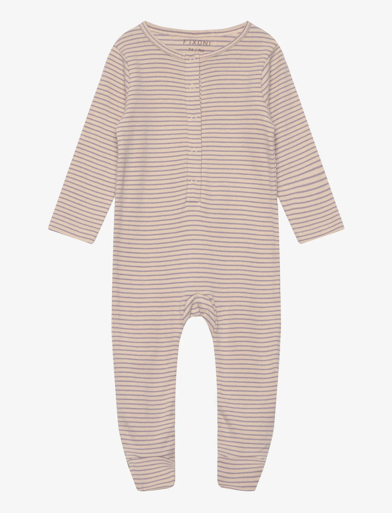 Fixoni - Romper LS w. Feet - sleeping overalls - lavender gray - 0