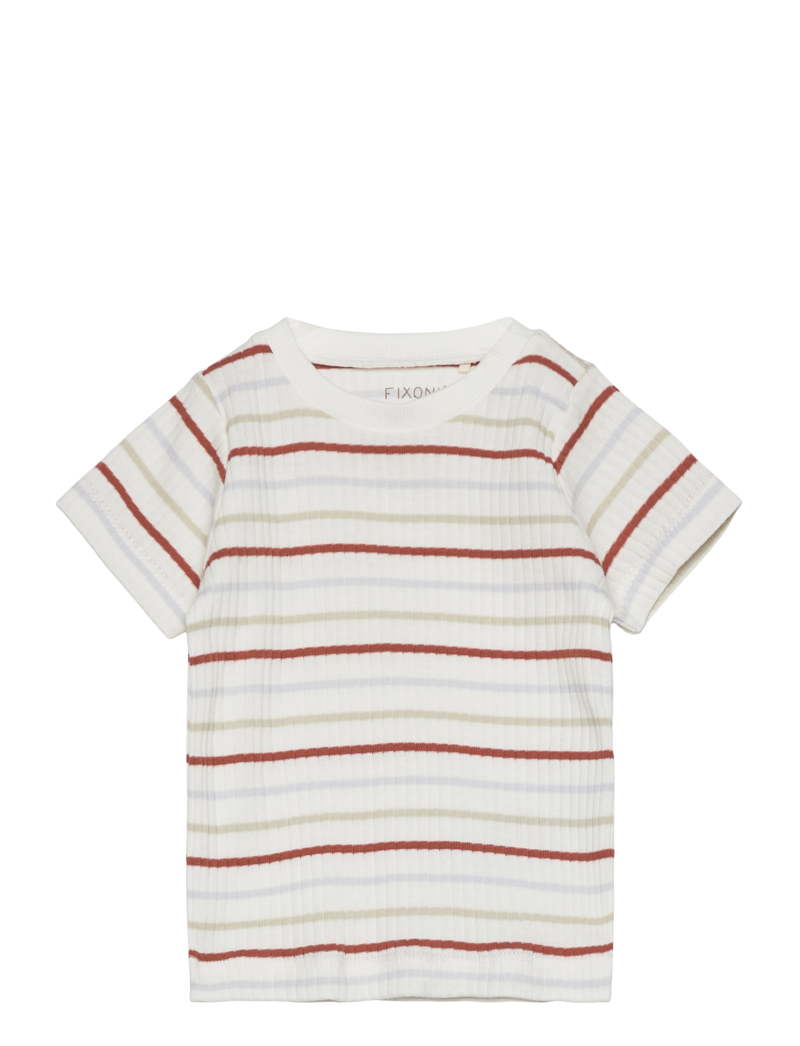 Fixoni T-shirt SS Rib - Riided - COCONUT MILK / multi
