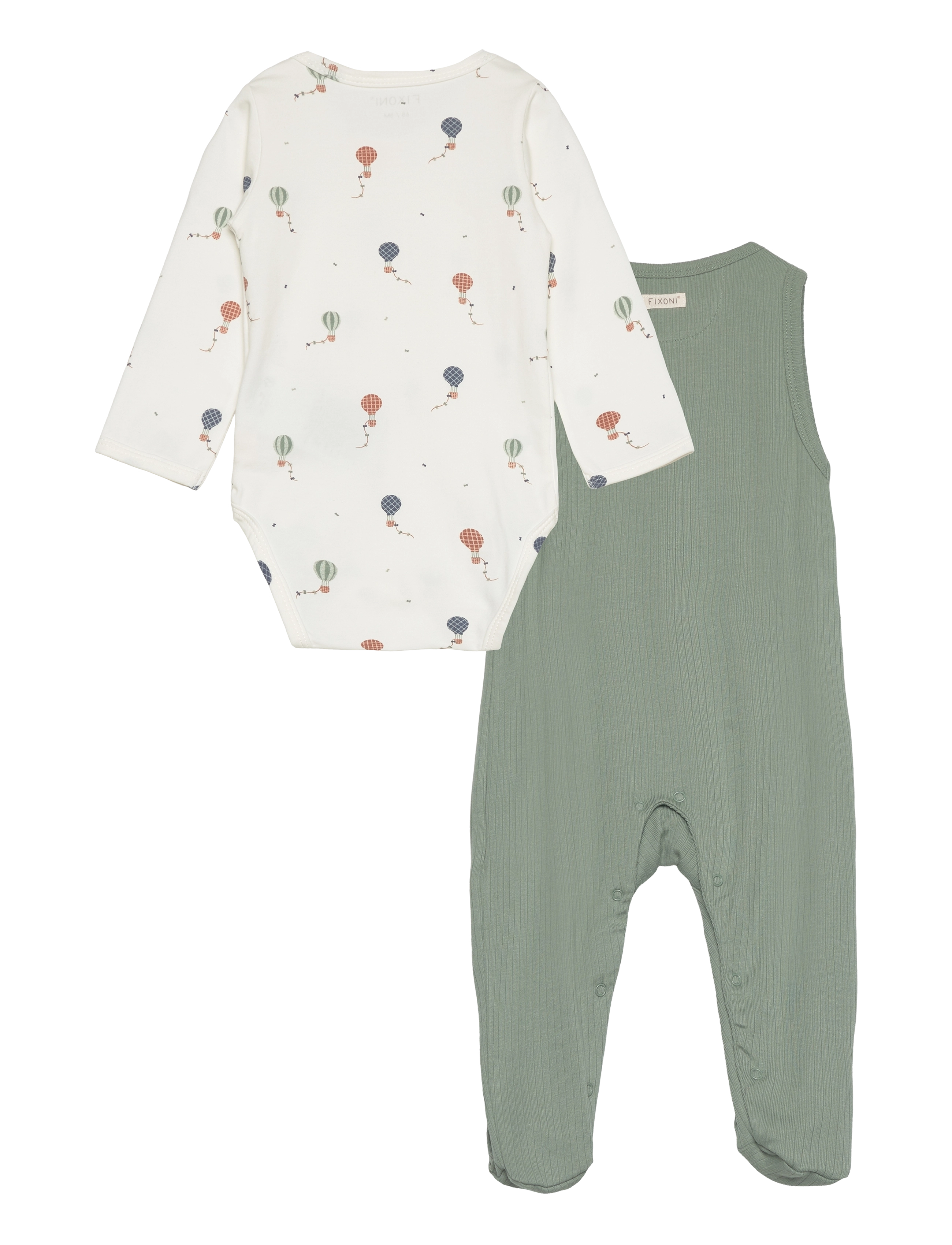 Fixoni - Set w. Body & Romper Rib - lily pad - 1