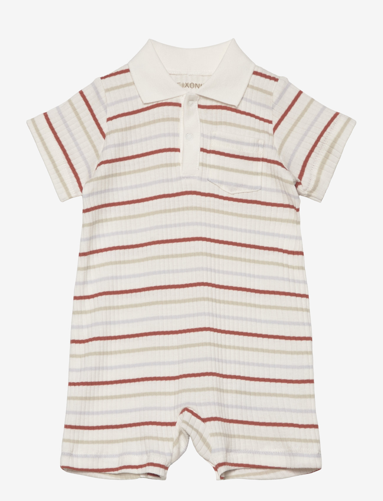 Fixoni - Romper SS Rib - coconut milk - 0