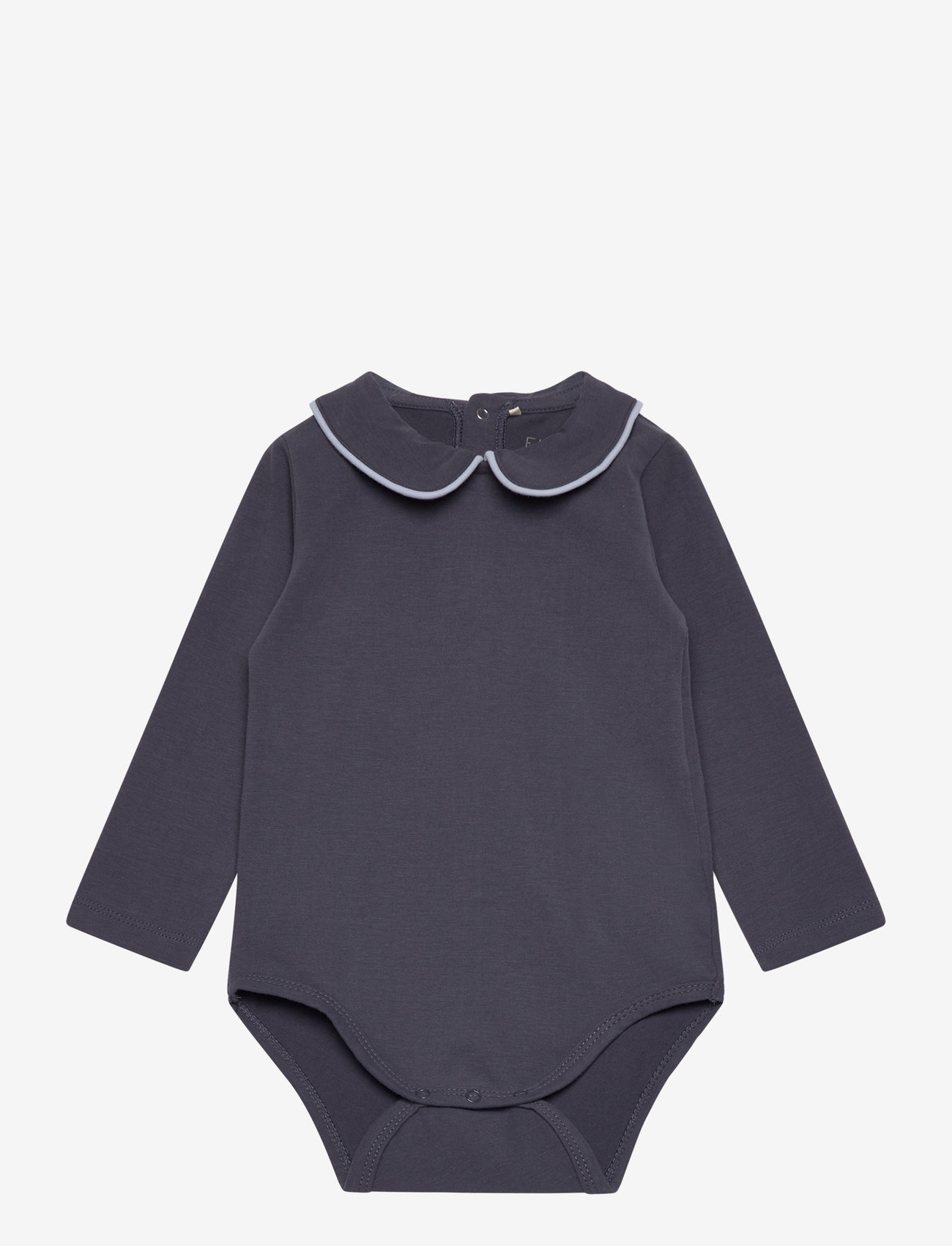 Fixoni - Body LS w. Collar - ensfarvede langærmede bodyer - odyssey gray - 0