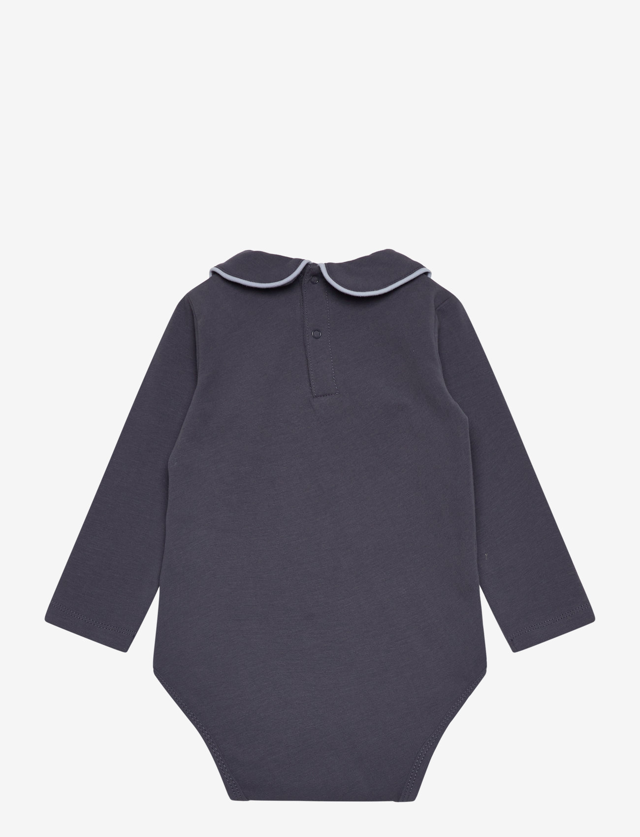 Fixoni - Body LS w. Collar - ensfarvede langærmede bodyer - odyssey gray - 1
