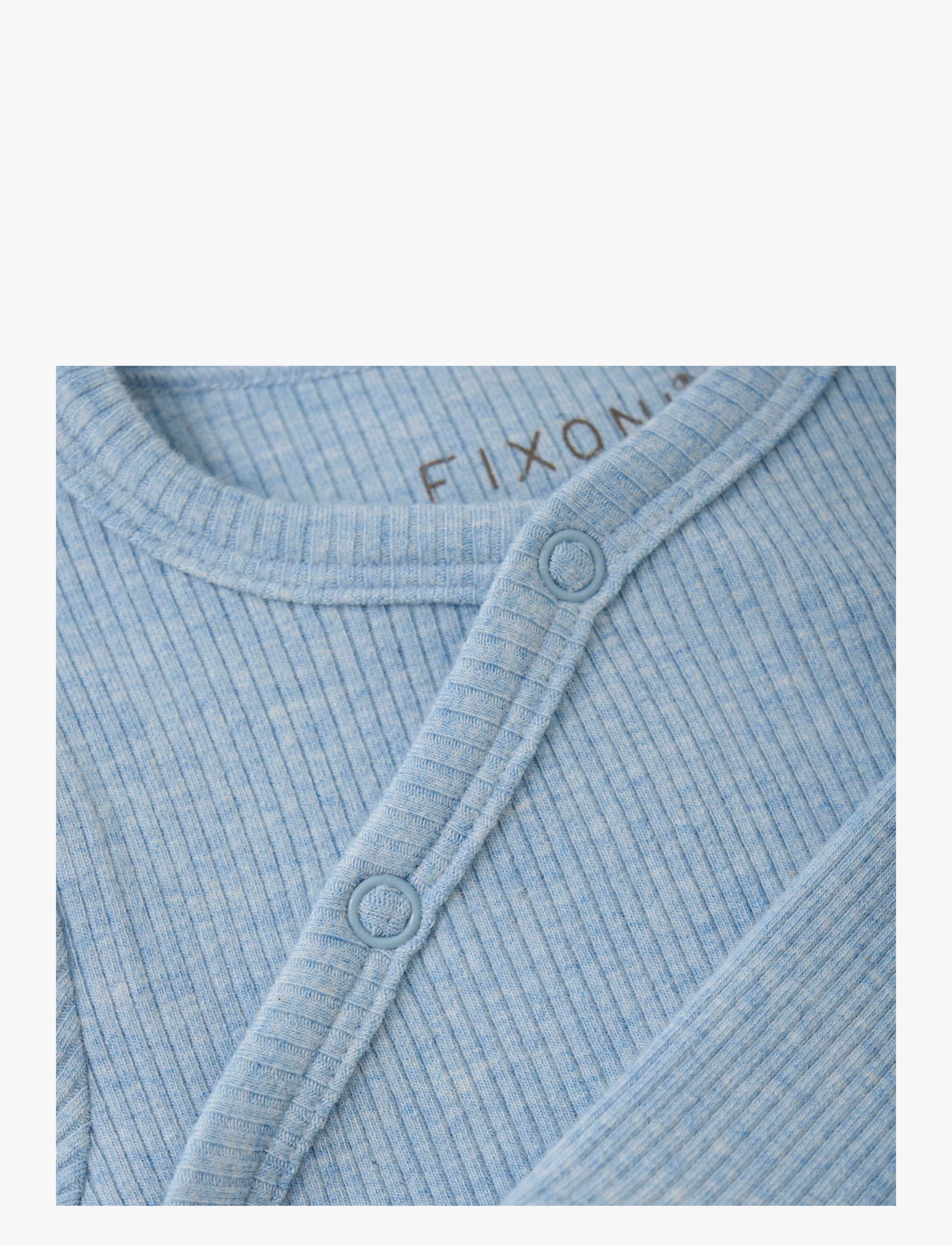 Fixoni - Wrap Body LS Mélange Rib - blue fog melange - 2