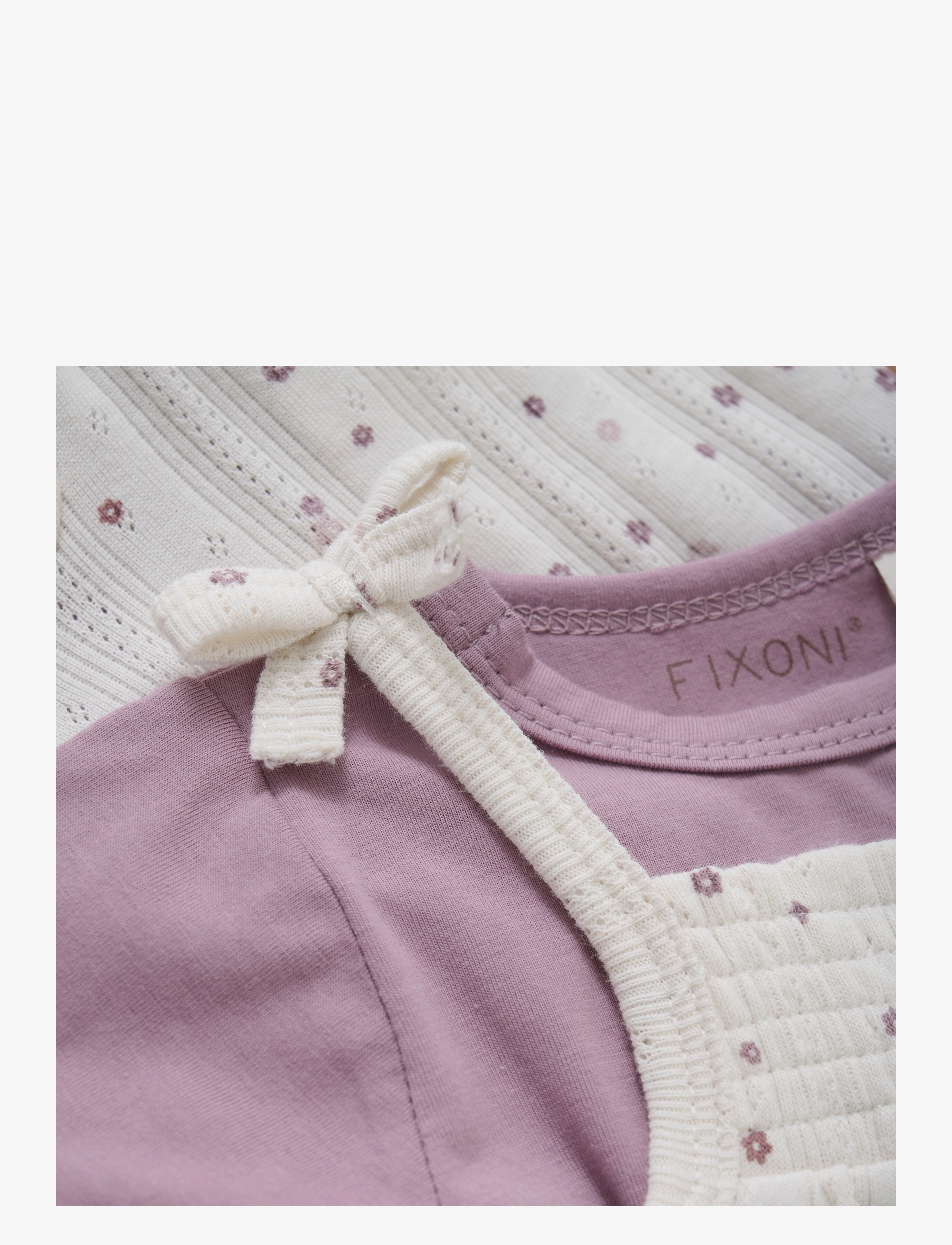 Fixoni - Set w. Body & Romper Pointelle - eggnog - 4