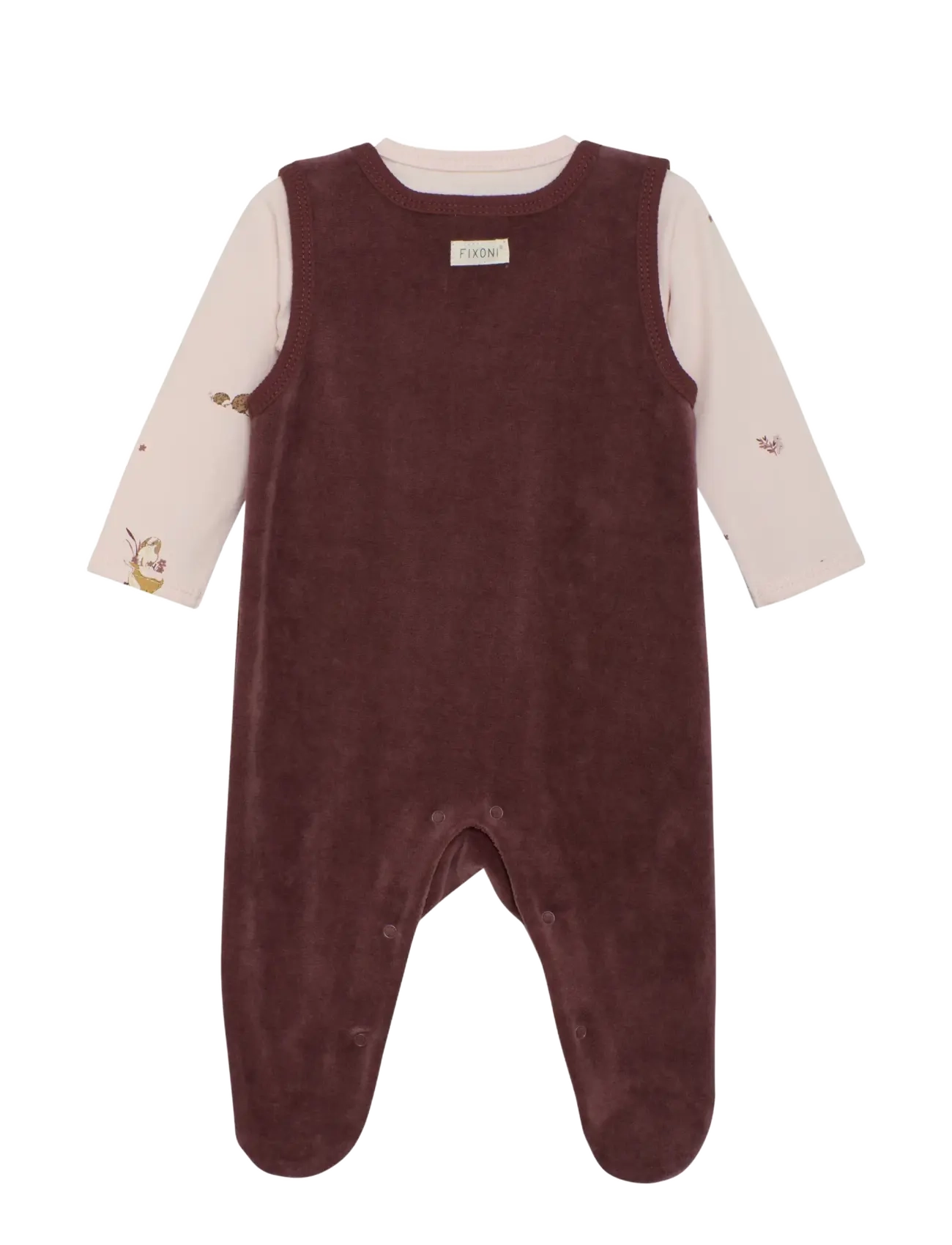 Fixoni - Set w. Body and Velour Romper - catawba grape - 1