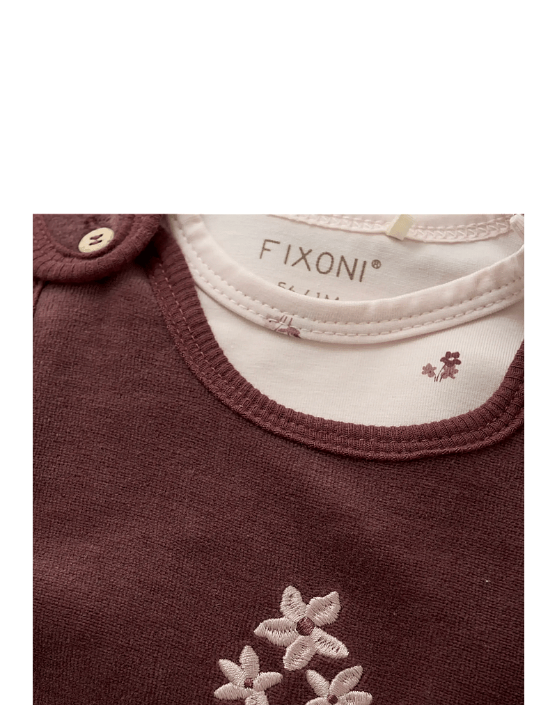 Fixoni - Set w. Body and Velour Romper - bodiga komplektid - catawba grape - 4