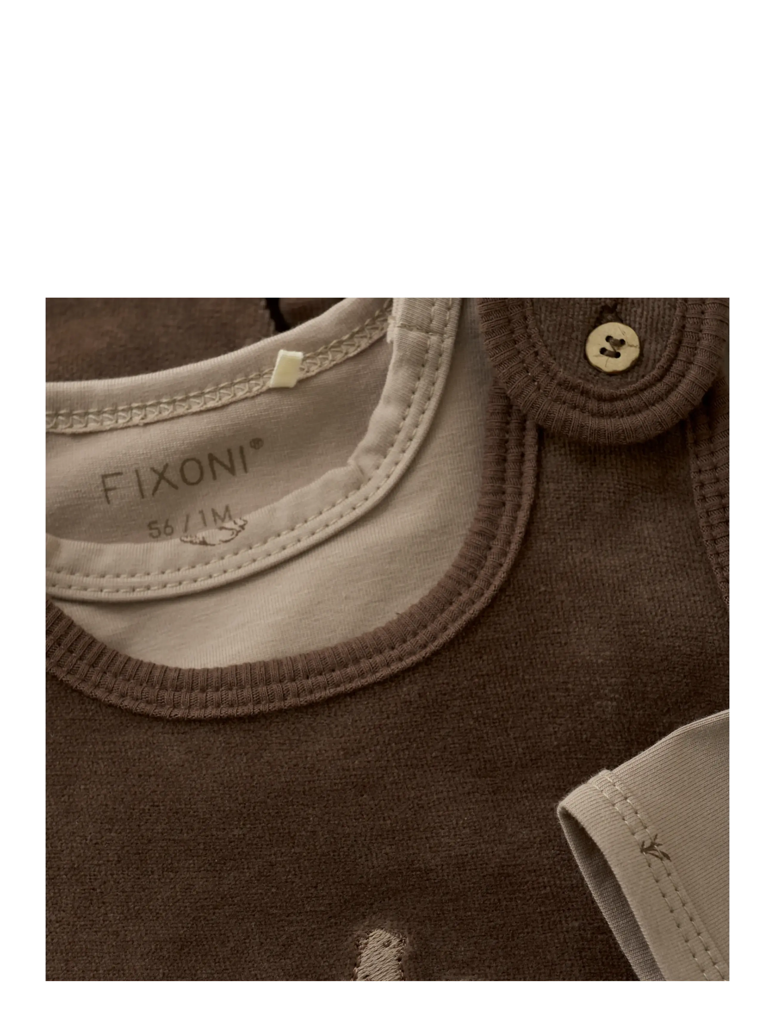 Fixoni - Set w. Body and Velour Romper - coffee quartz - 4
