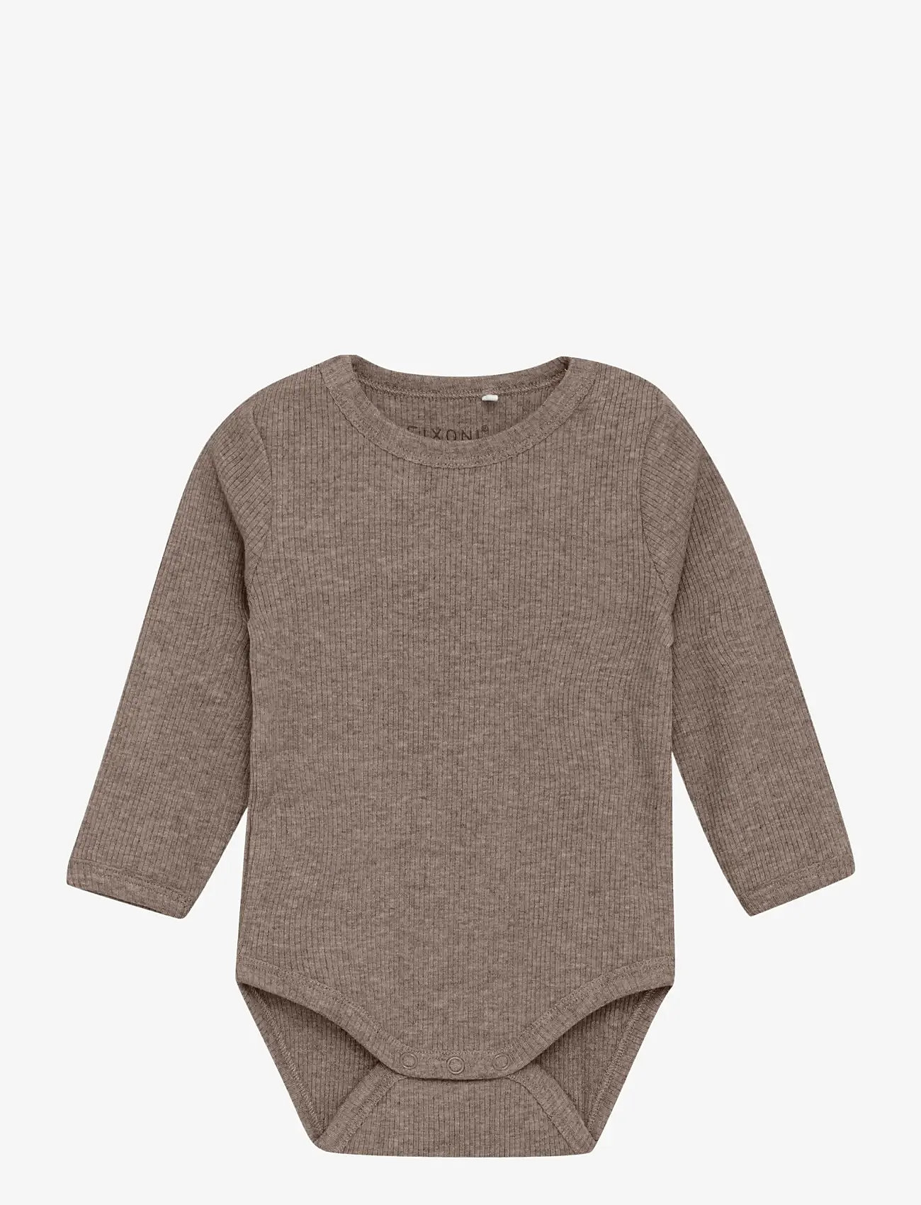 Fixoni - Body LS Melange Rib - pikkade varrukatega - coffee quartz melange - 0