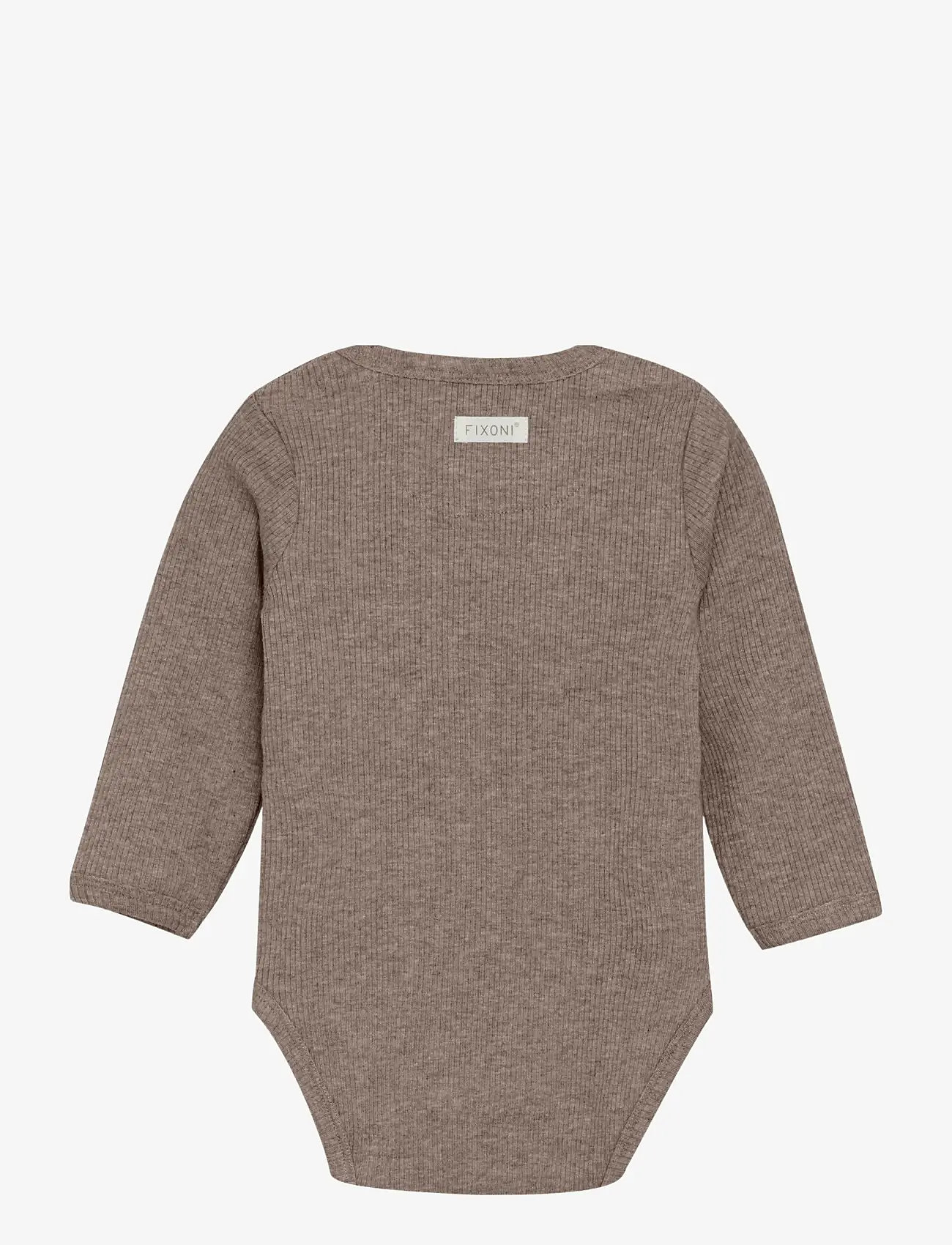 Fixoni - Body LS Melange Rib - pikkade varrukatega - coffee quartz melange - 1