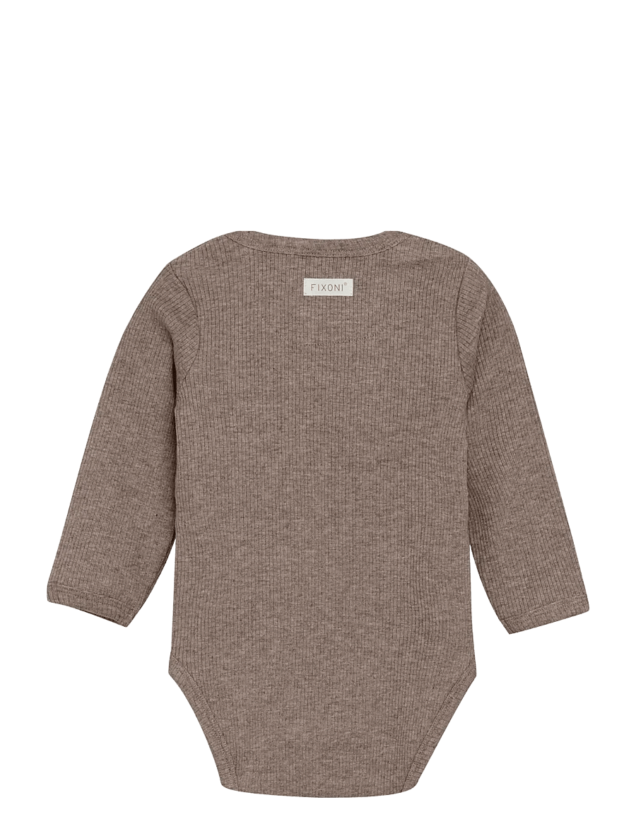 Fixoni - Body LS Melange Rib - langärmelig - coffee quartz melange - 1