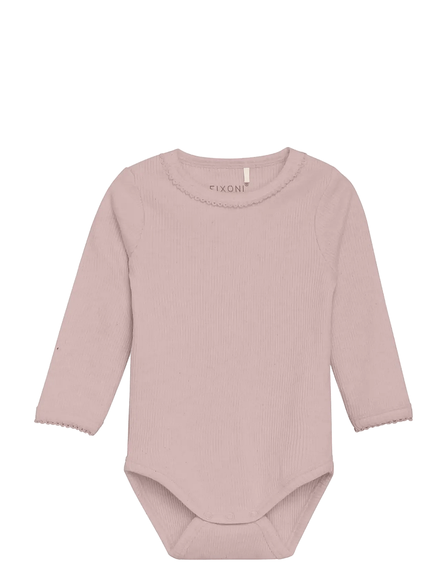 Fixoni - Body LS Melange Rib - langærmede - pale mauve melange - 0