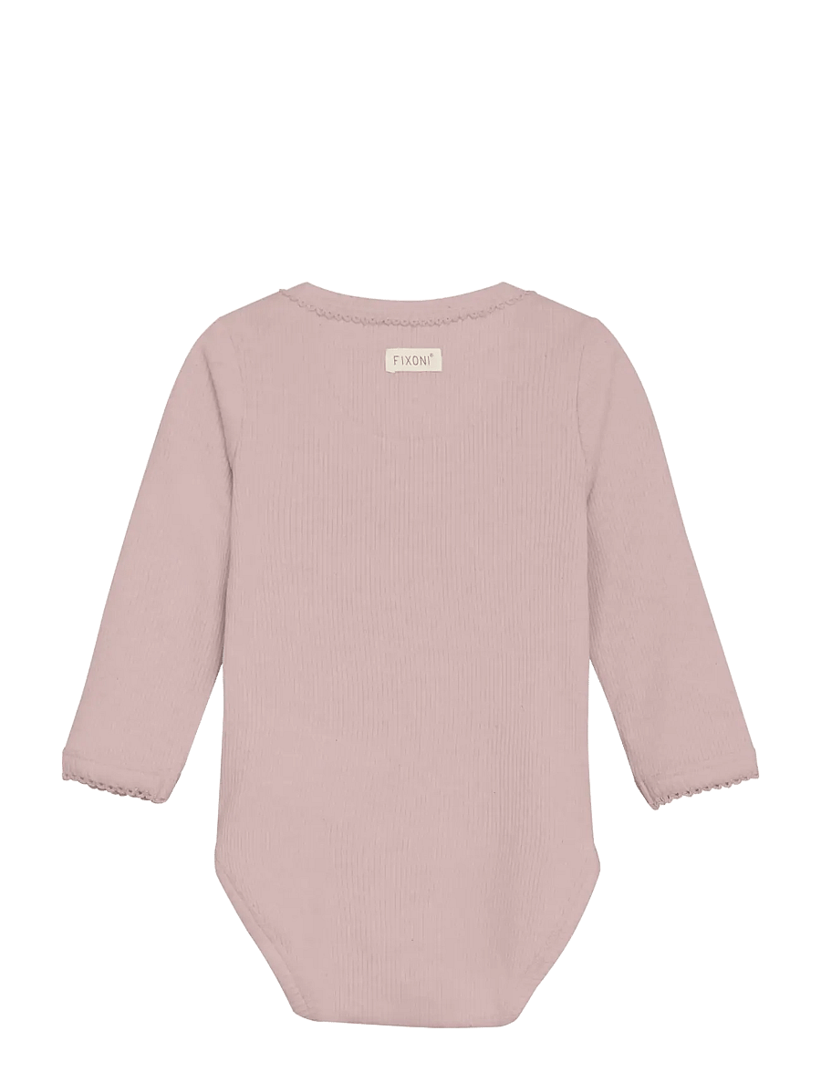 Fixoni - Body LS Melange Rib - langærmede - pale mauve melange - 1