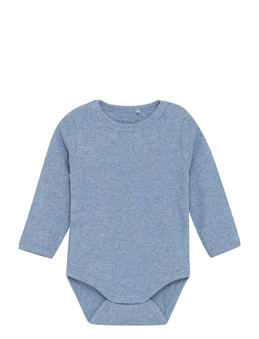 Fixoni - Body LS Melange Rib - pikkade varrukatega - rain washed melange - 0