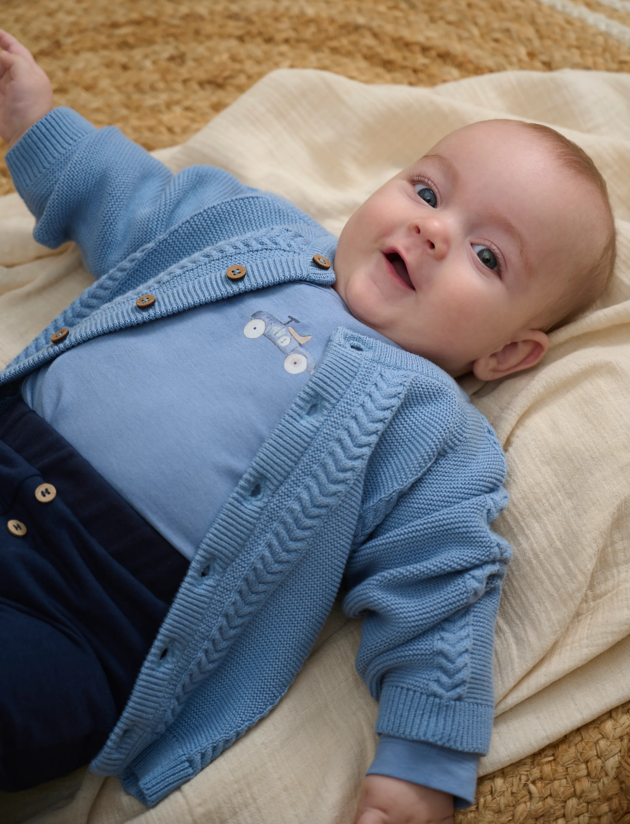 Fixoni Cardigan Knit - Cardigans - RAIN WASHED / blue