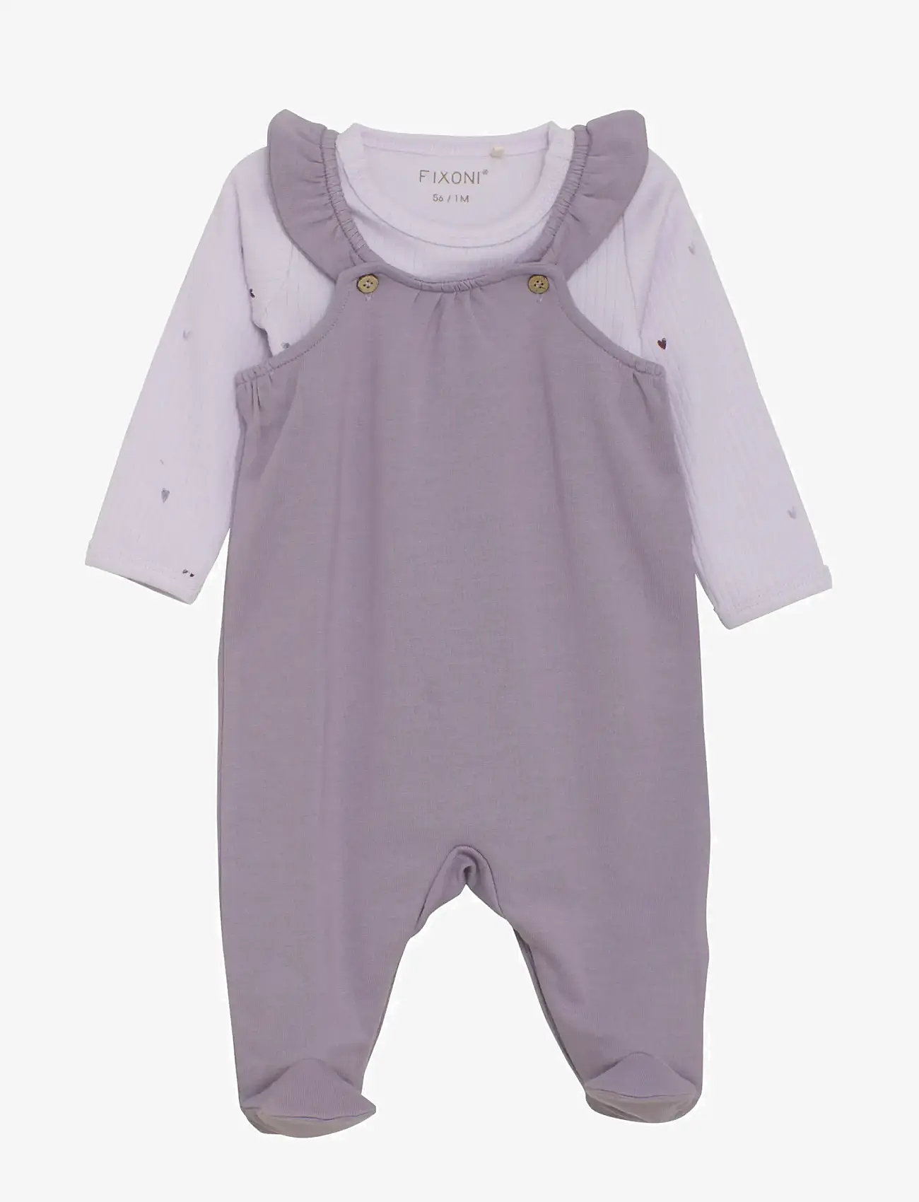 Fixoni - Set w. Body and Romper Sweat - sets mit body - purple ash - 0