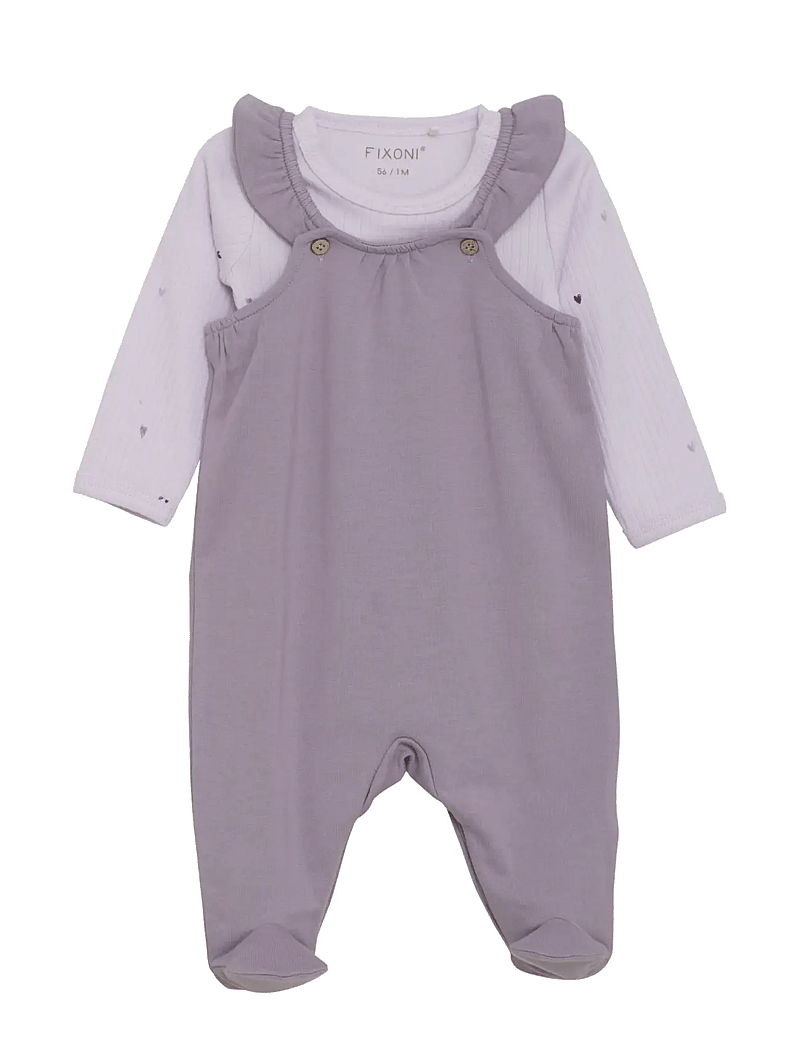 Fixoni - Set w. Body and Romper Sweat - sets mit body - purple ash - 0