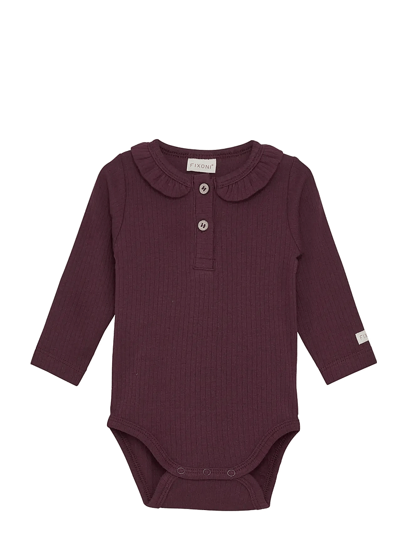 Fixoni - Body LS Rib - langärmelige bodys - grape wine - 0