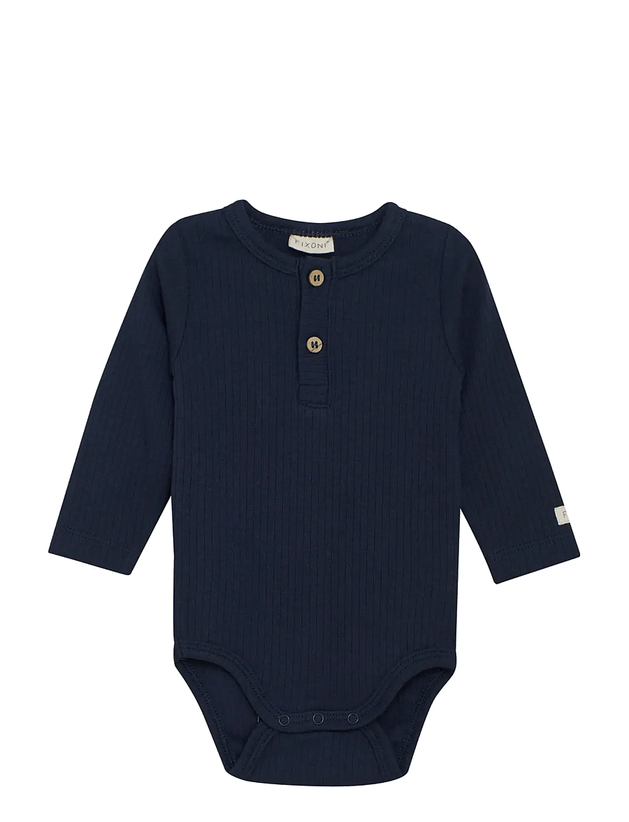 Fixoni - Body LS Rib - long-sleeved bodies - navy blazer - 0
